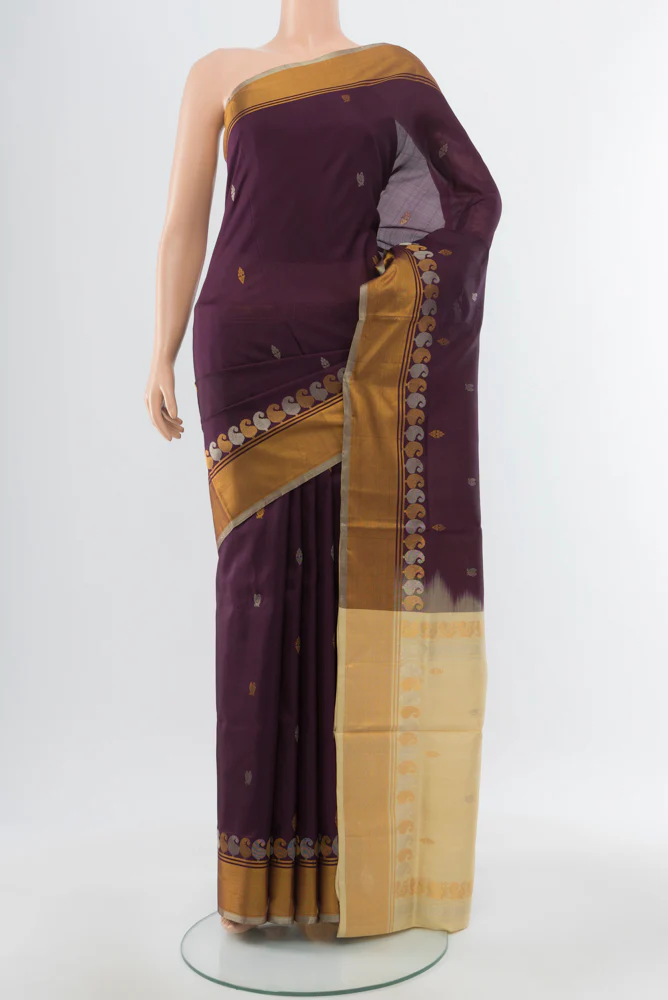 Dark Mauve Uppada Silk Saree