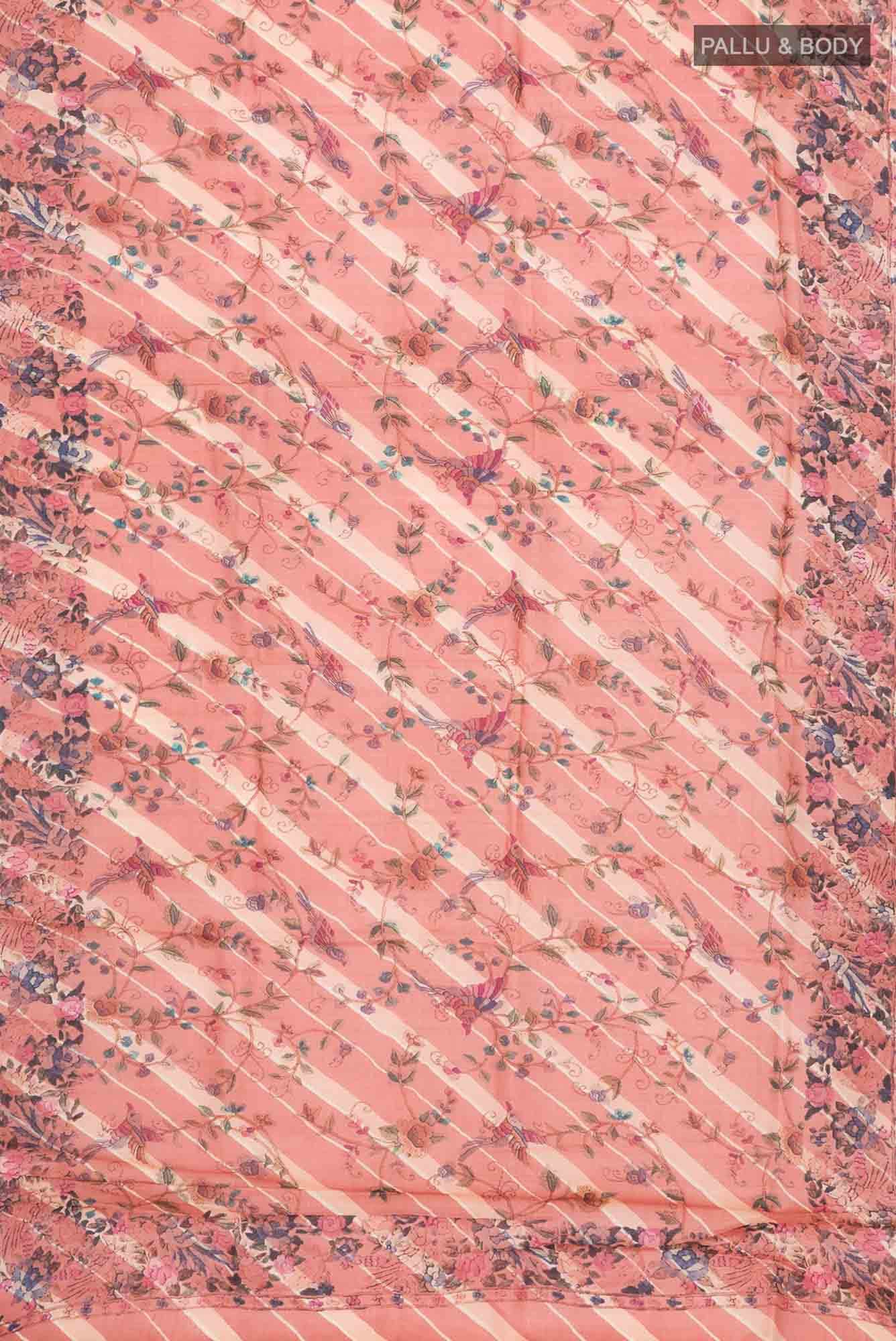 Coral Bhagalpuri Tussar Silk Saree - Image 3