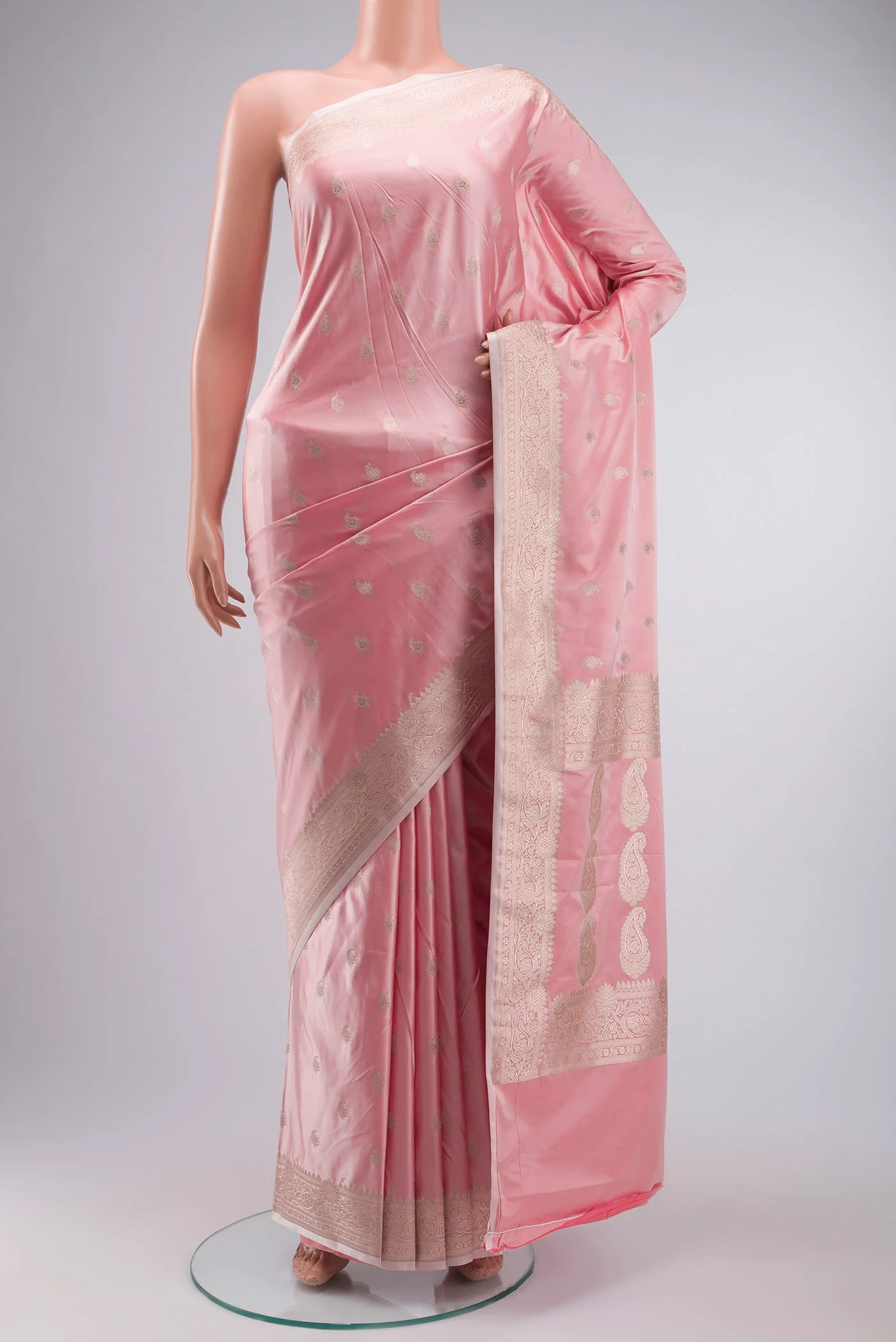 Coral Blended Banarasi Silk Saree