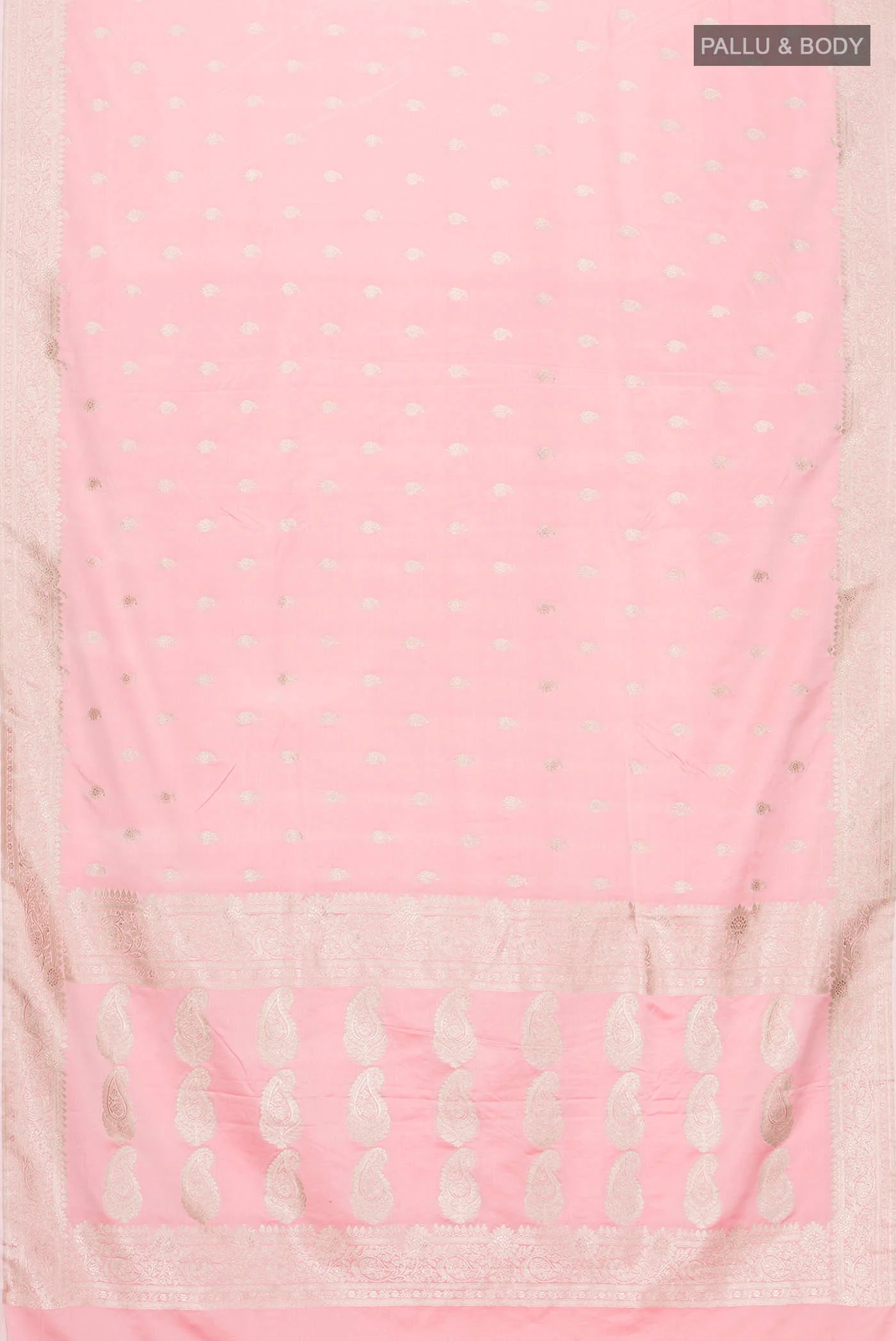 Coral Blended Banarasi Silk Saree - Image 3