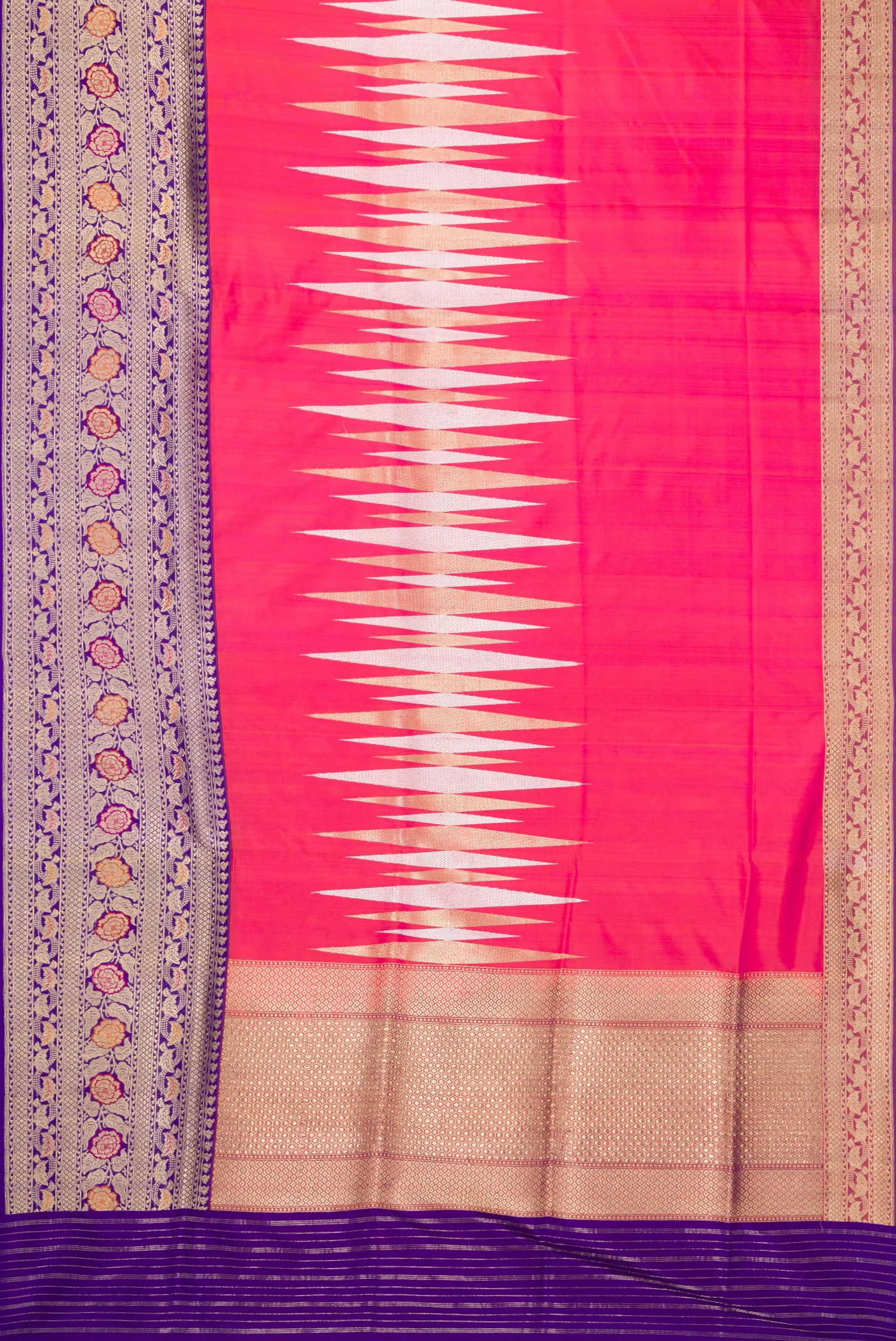 Pink Banarasi Silk Saree - Image 6