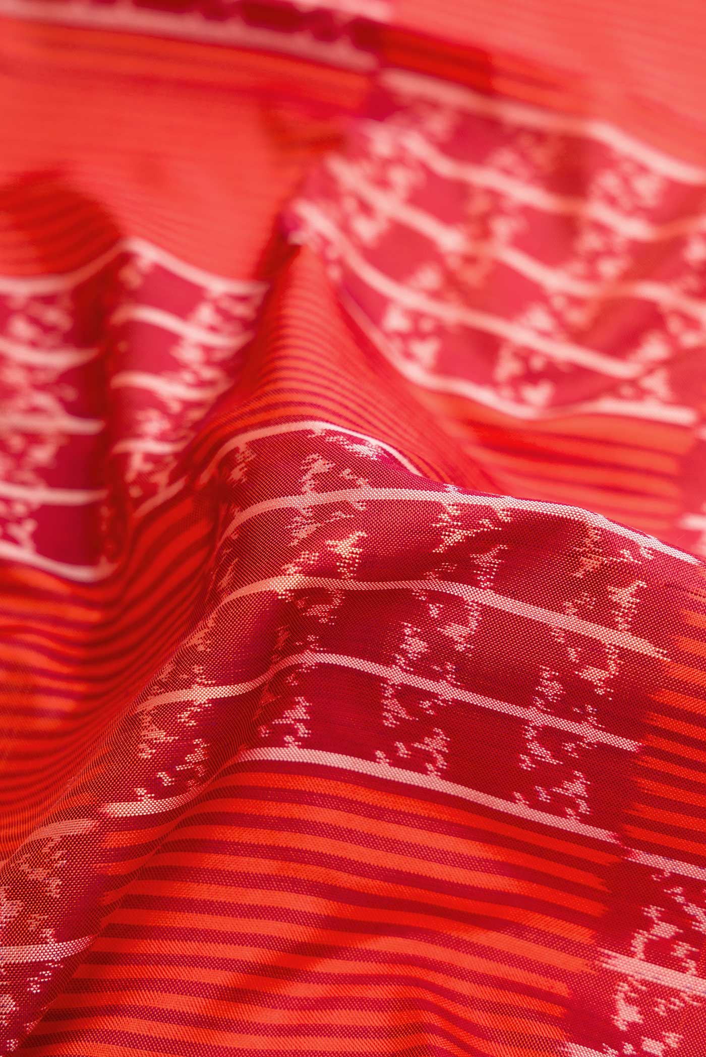 Orange Pochampally Silk Saree - Image 2
