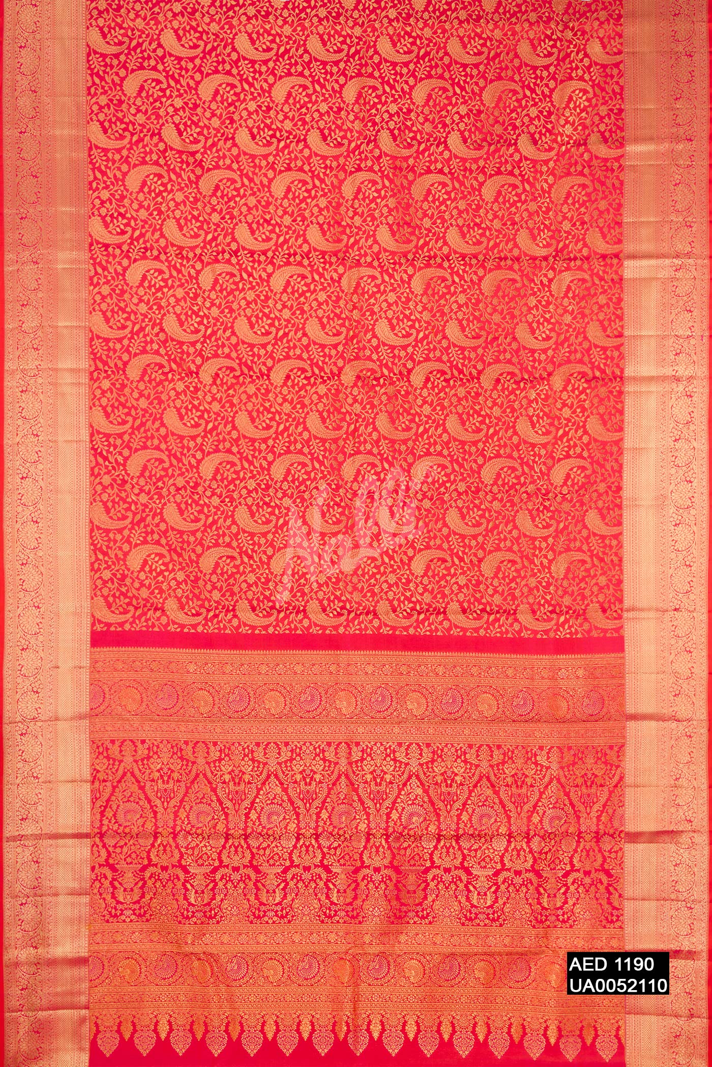 Coral Dual Tone Kanchipuram Silk Saree