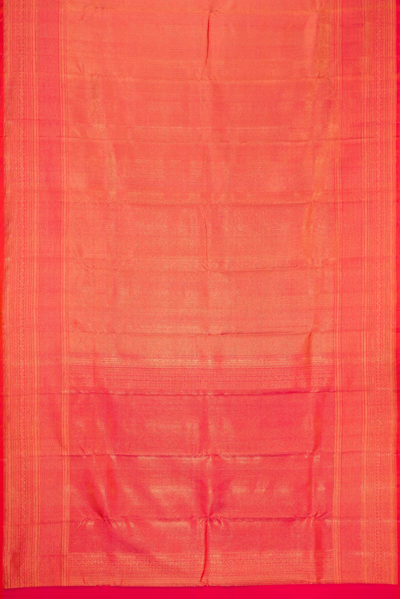 Pink with Orange Color Kanchipuram Silk Saree - Image 6
