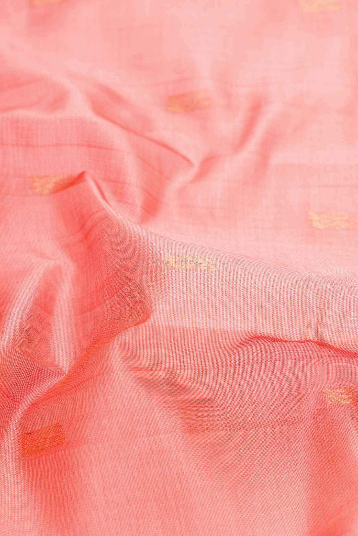 Coral Dual Tone Silk Cotton Saree - Image 2
