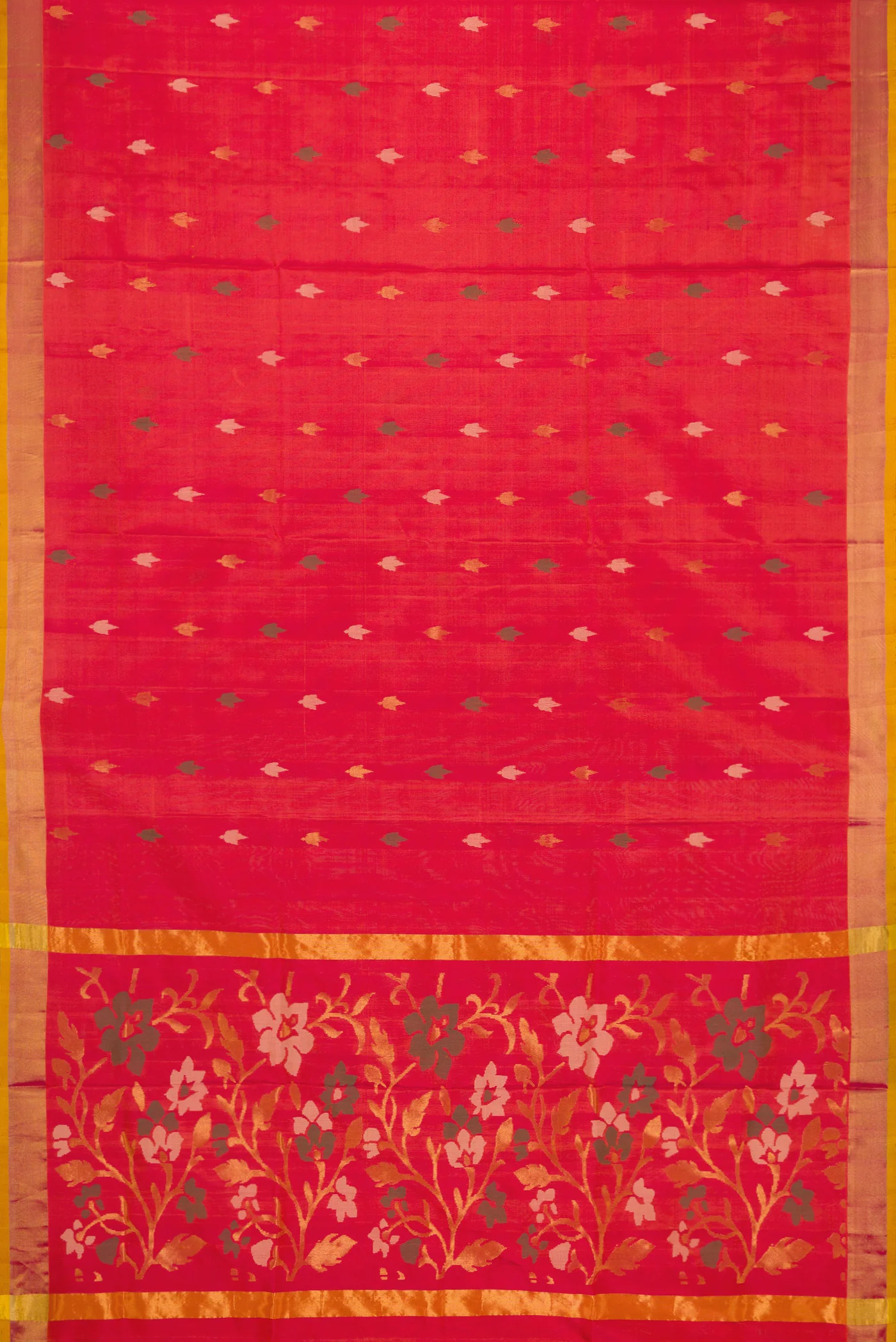 Pink with Orange Color Uppada Silk Saree - Image 6