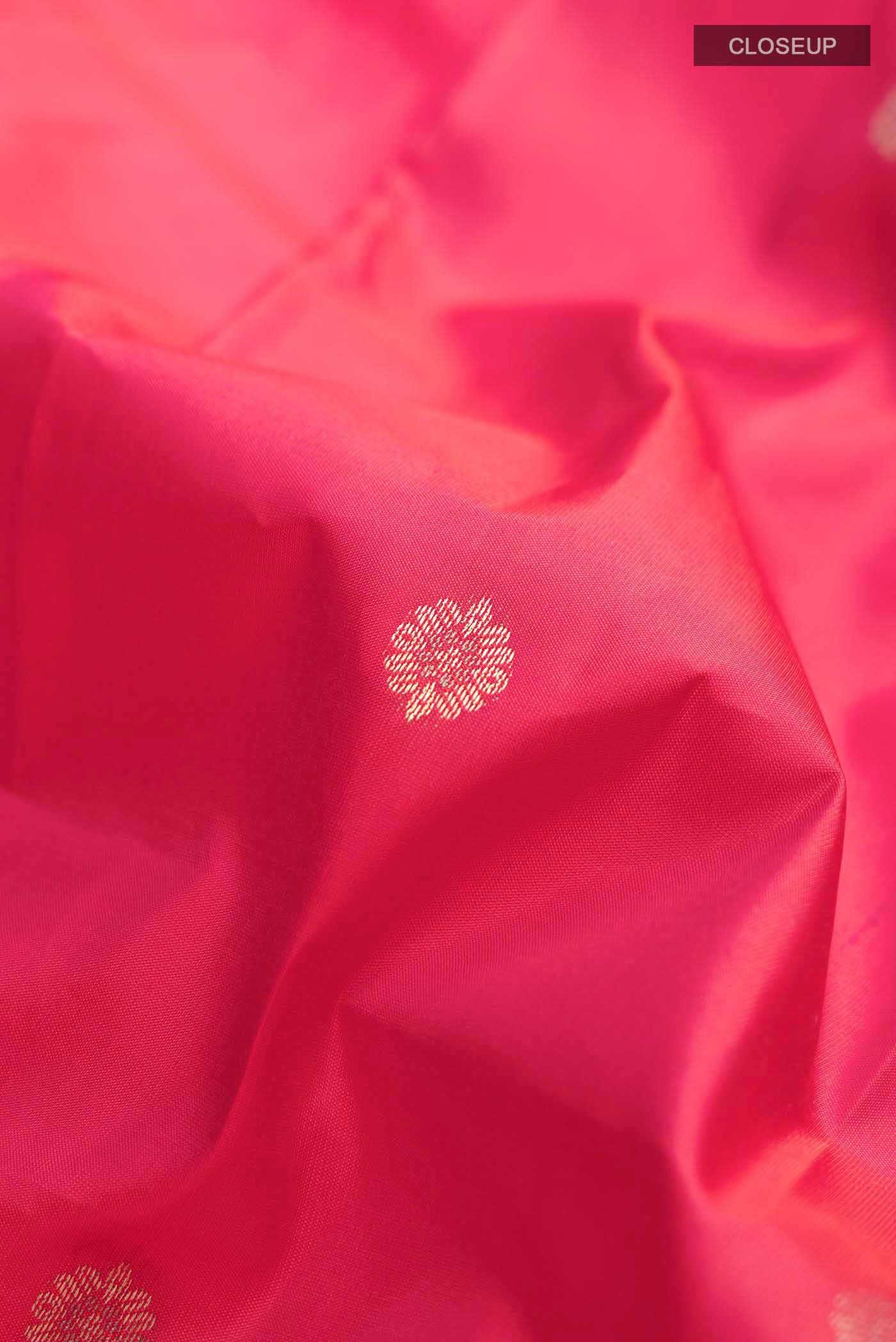 Coral Kanjivaram Silk Saree - Image 2