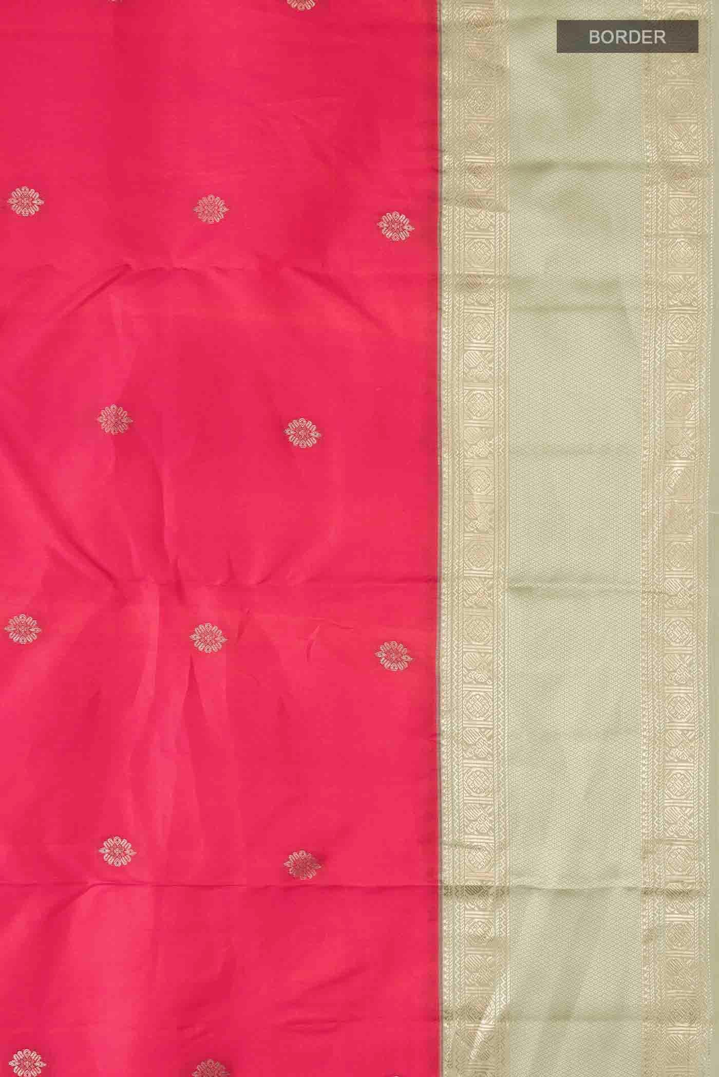 Coral Kanjivaram Silk Saree - Image 3
