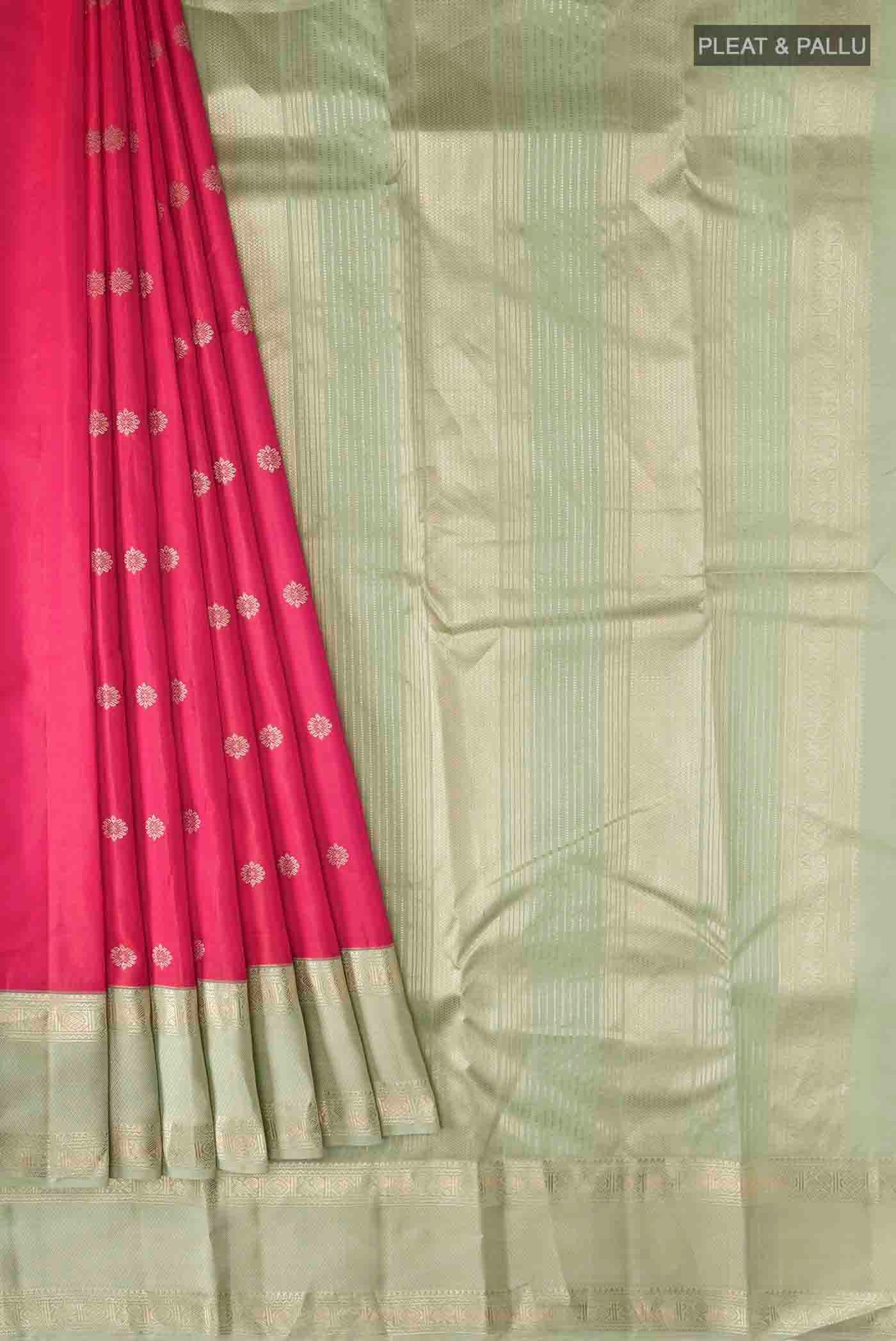 Coral Kanjivaram Silk Saree - Image 4