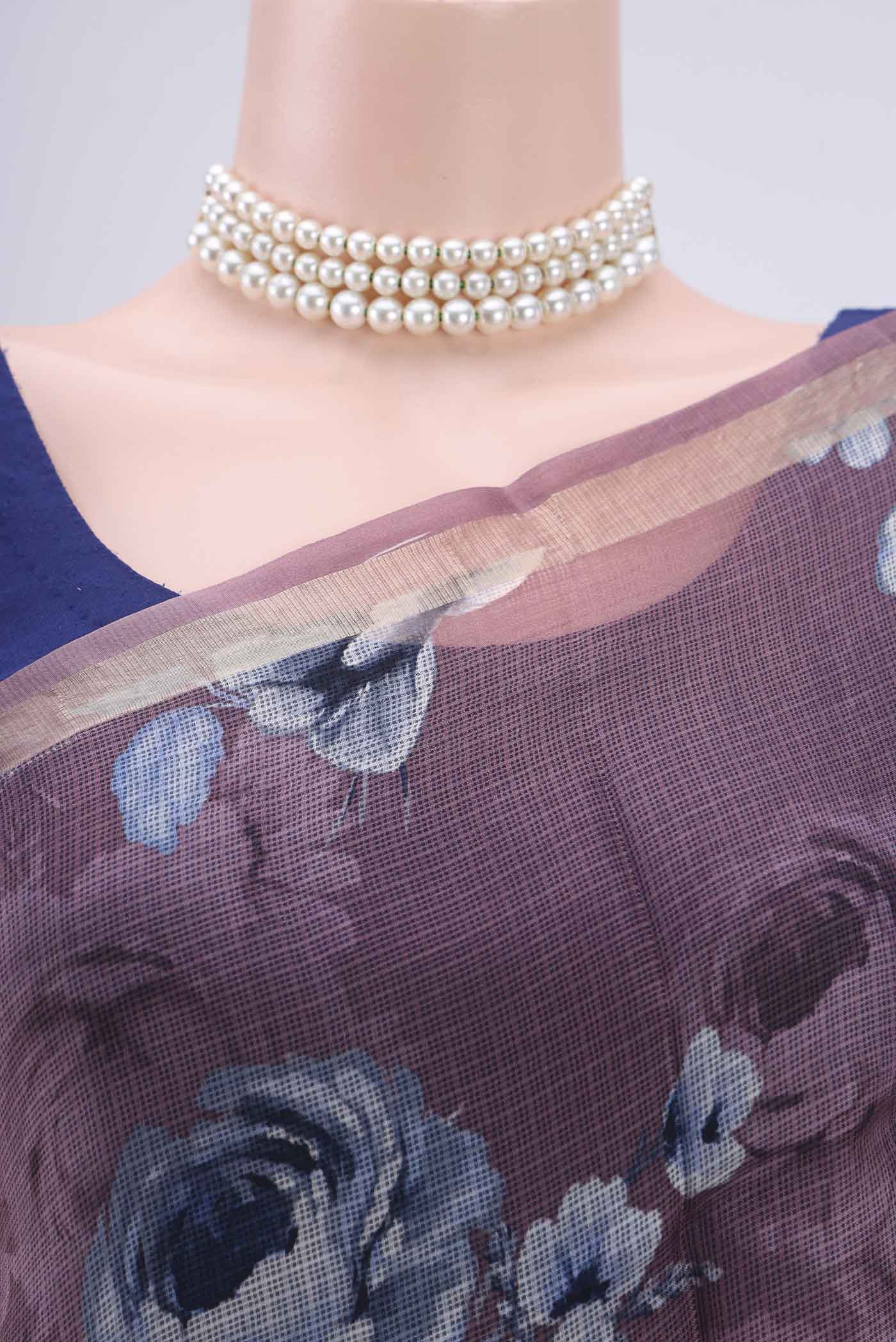 Mauve Kota Silk Saree - Image 2