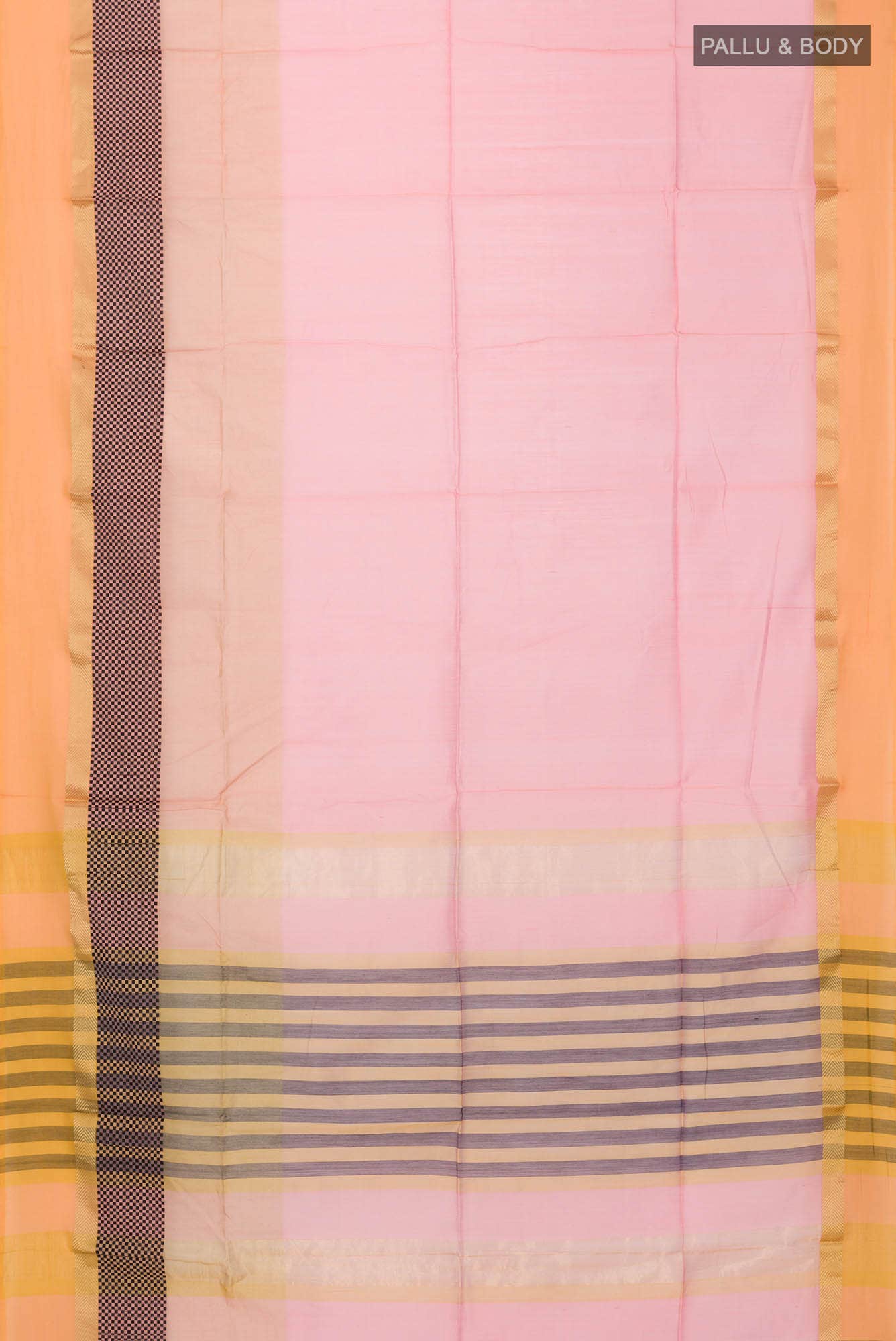 Coral Maheshwari Silk Cotton Saree - Image 2