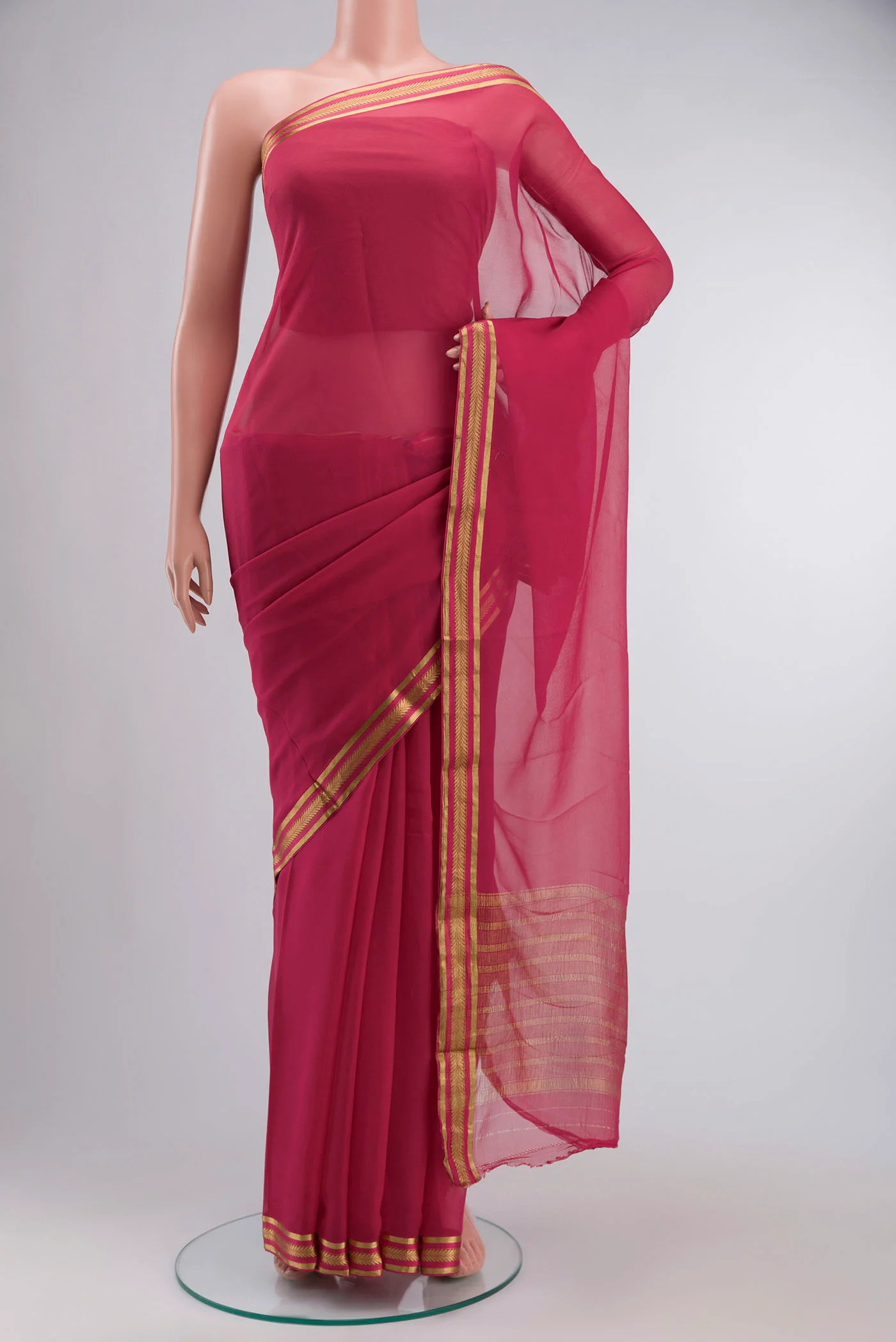 Coral Mysore Chiffon Saree