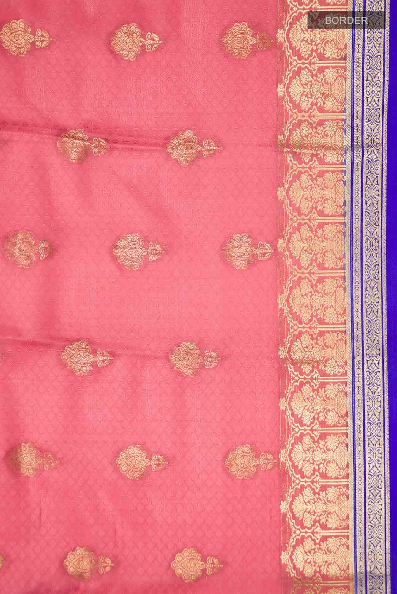 Coral Mysore Crepe Saree - Image 4