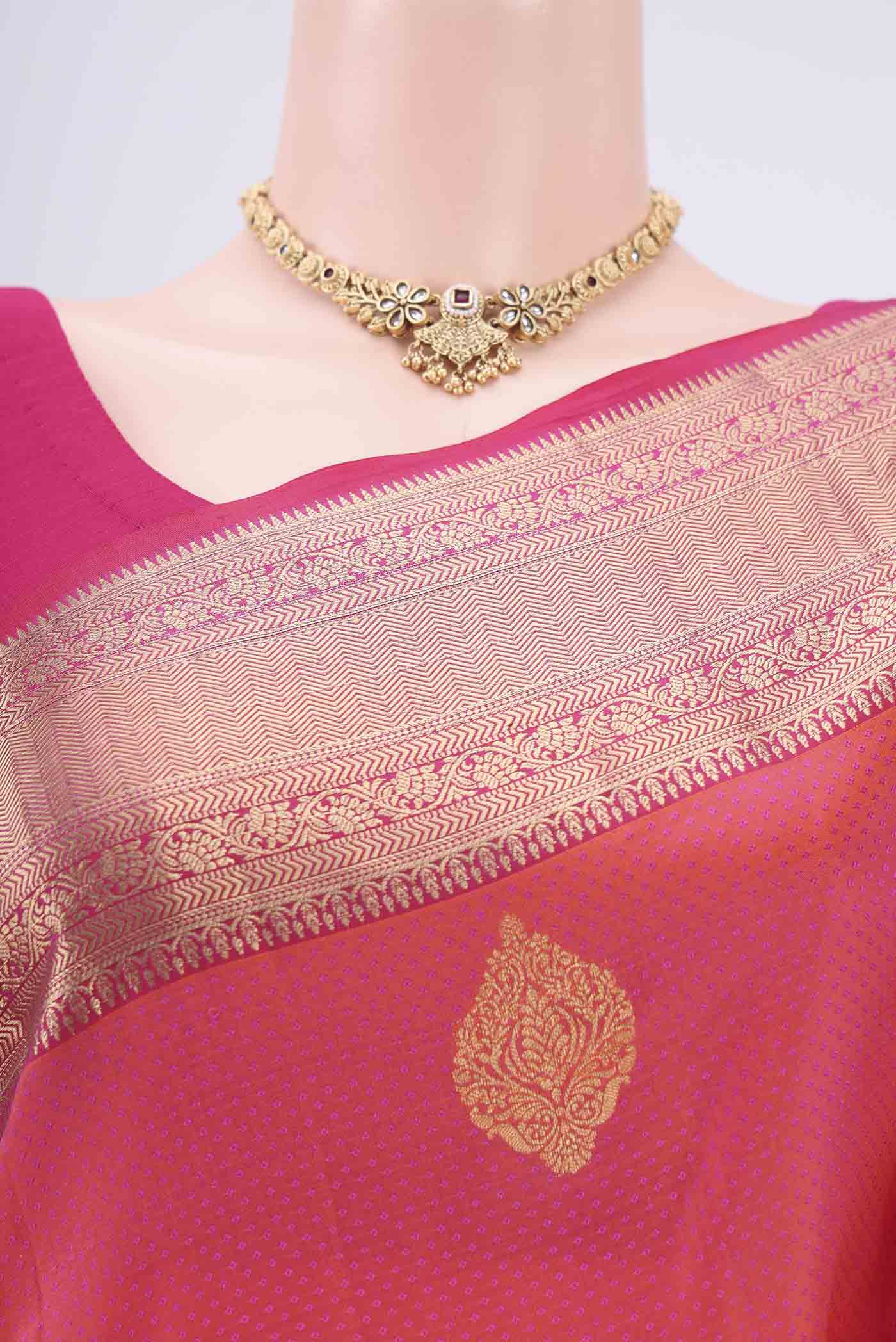 Coral Soft Silk Saree - Image 2