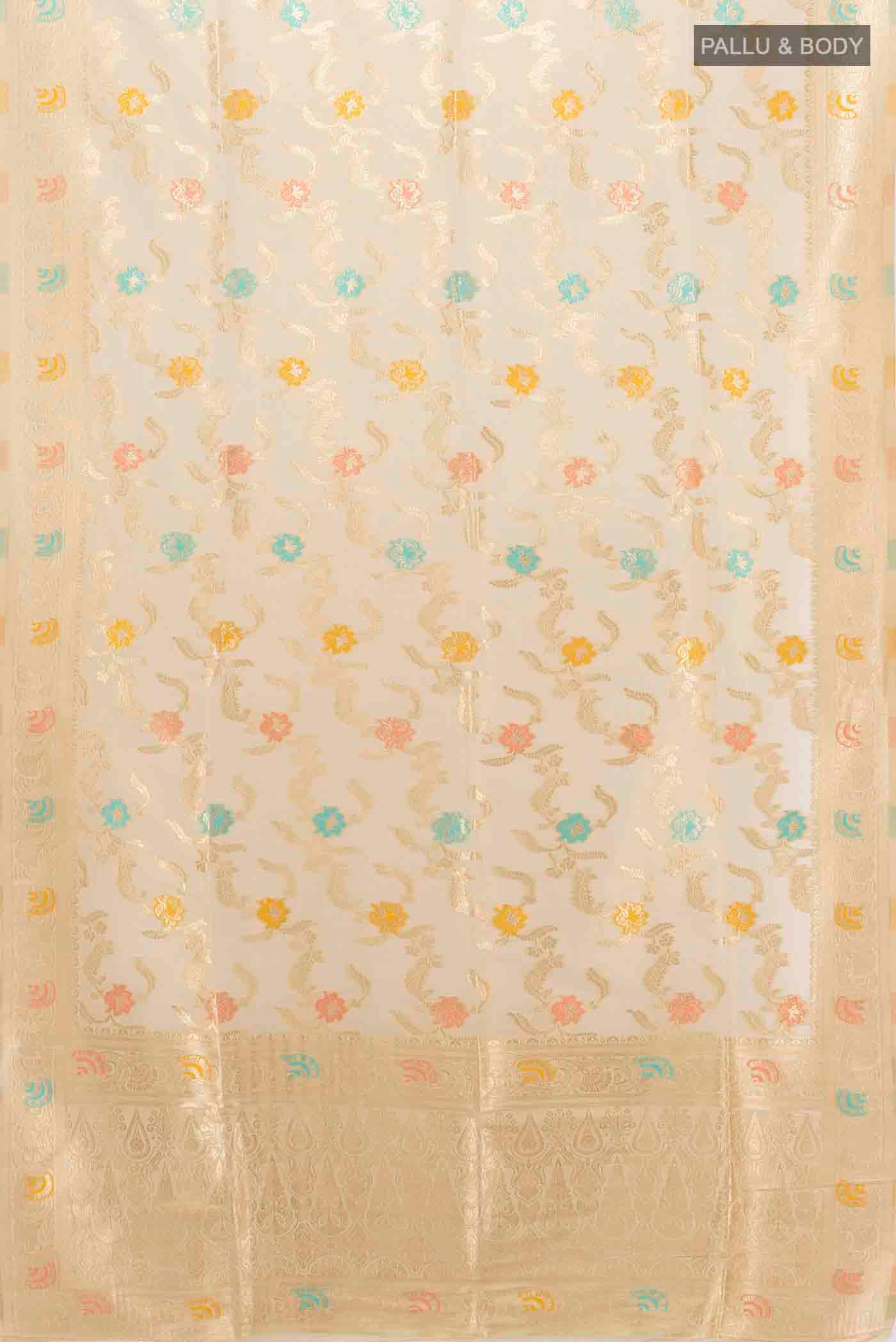 Cream Art Silk Saree - Image 5