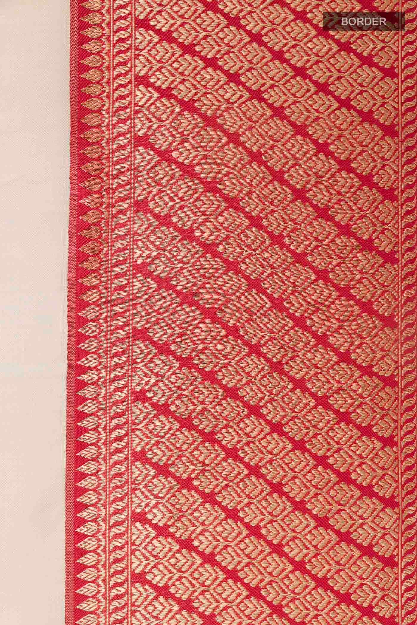 Cream Banarasi Kora Silk Saree - Image 3