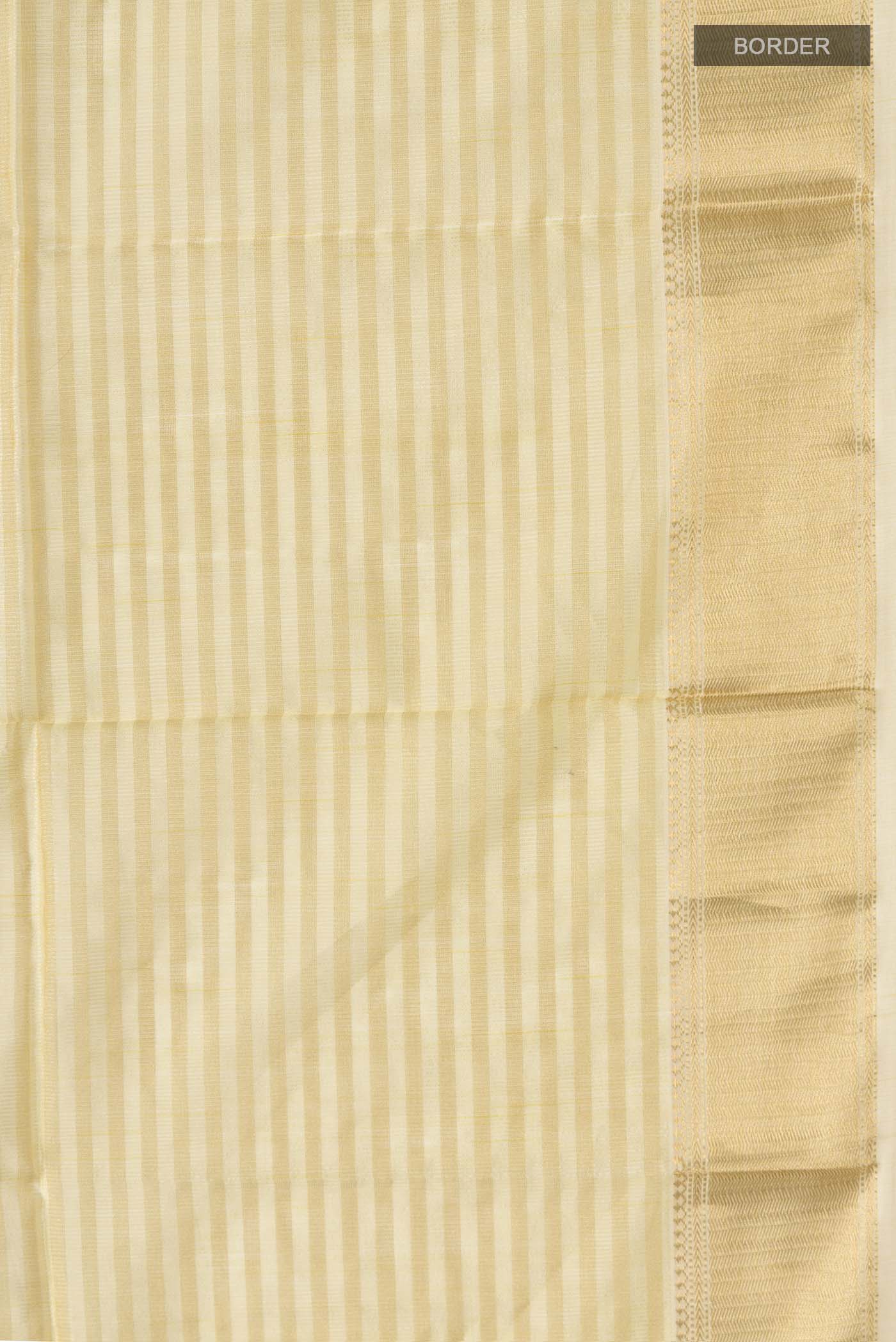 Cream Maheshwari Silk Cotton Saree - Image 3