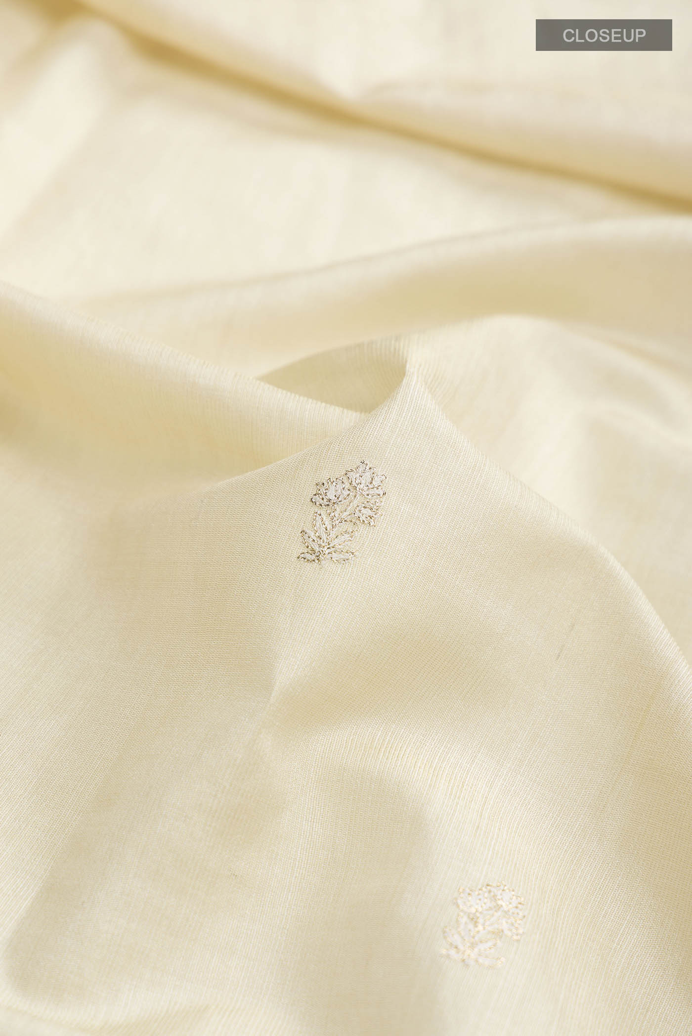 Cream Bhagalpuri Tussar Silk Saree - Image 2