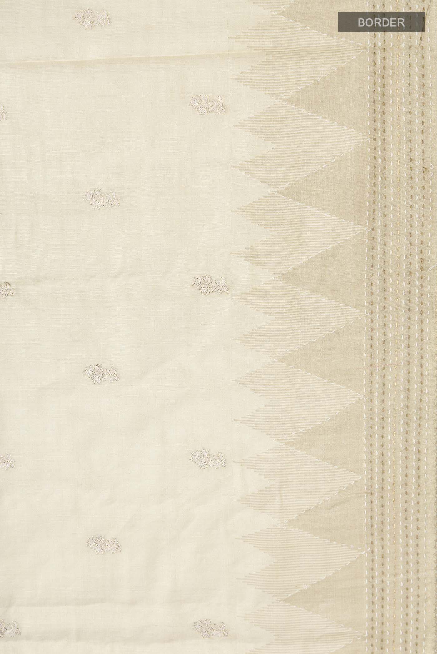 Cream Bhagalpuri Tussar Silk Saree - Image 3