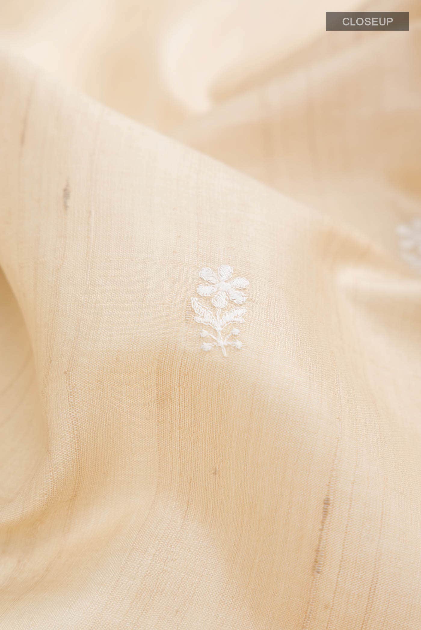 Cream Bhagalpuri Tussar Silk Saree - Image 2