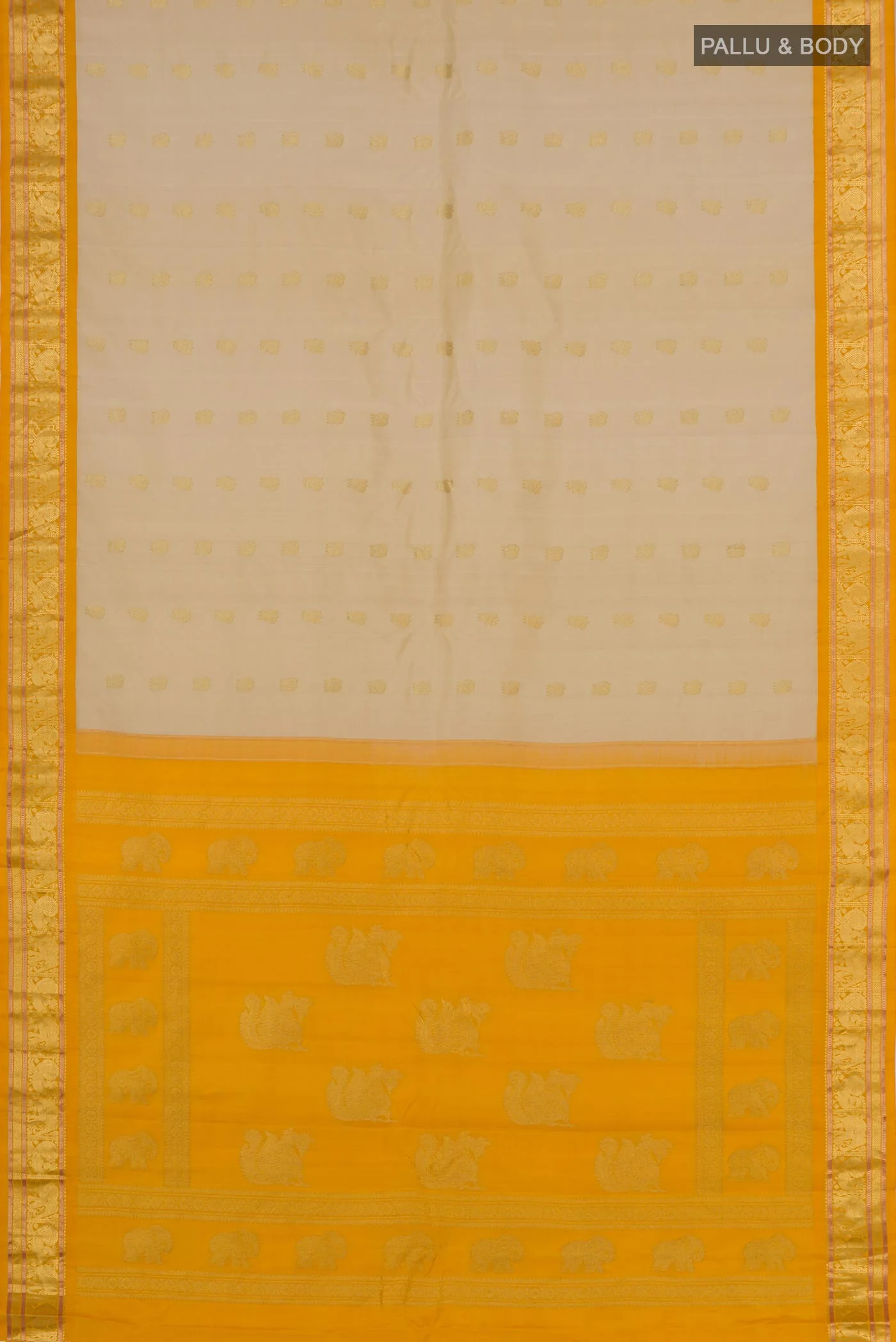 Beige Gadwal Silk Saree - Image 5