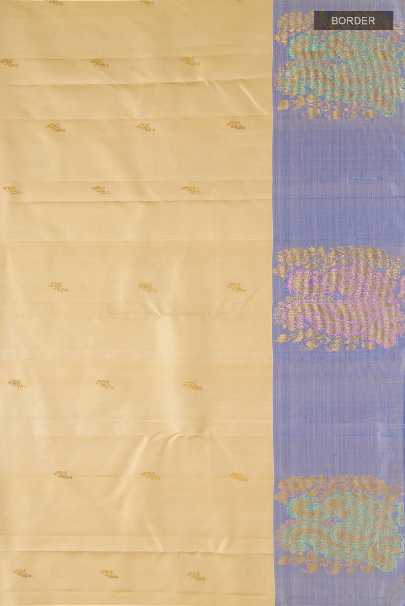 Cream Kanjivaram Silk Saree - Image 3