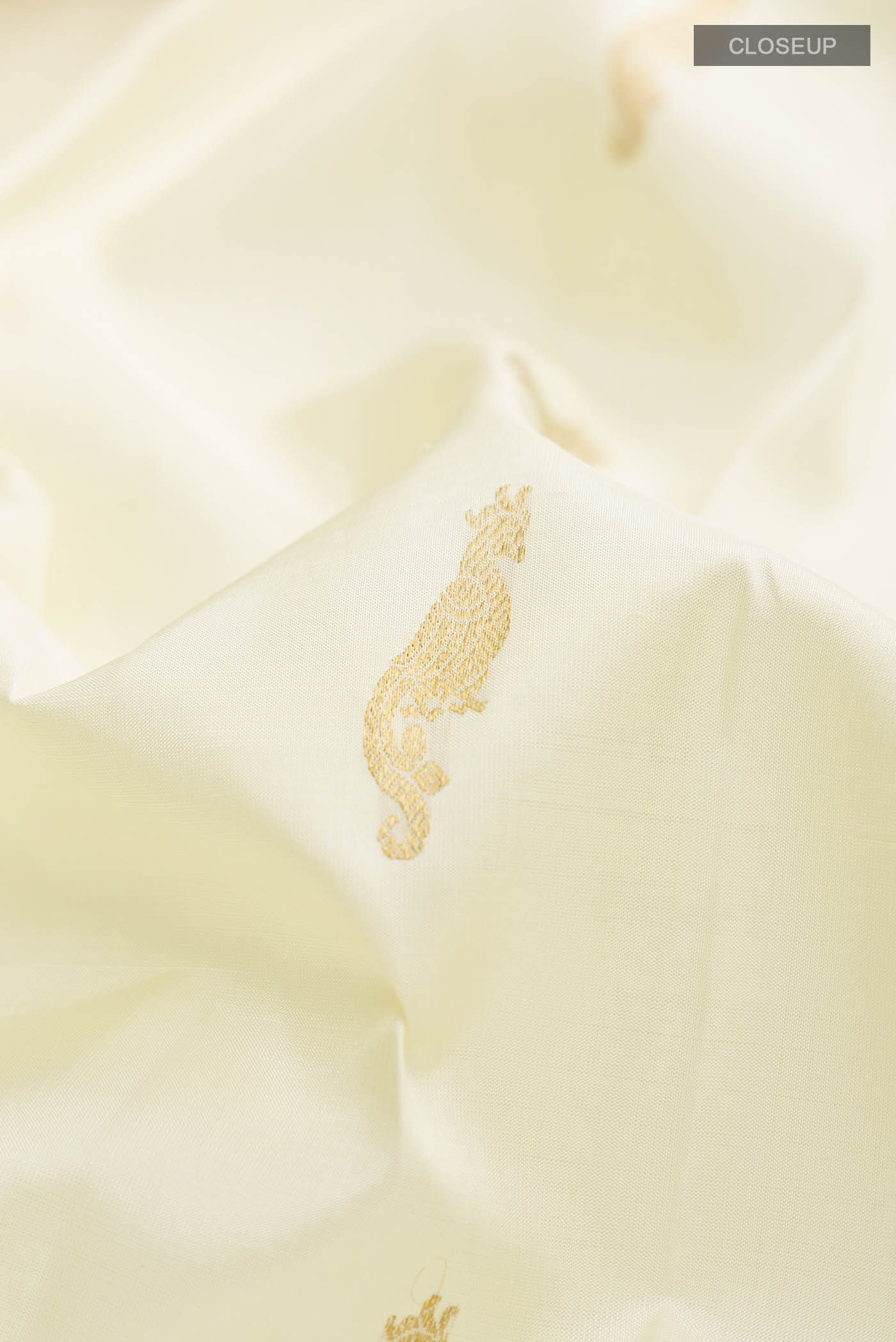 Cream Kanjivaram Silk Saree - Image 2