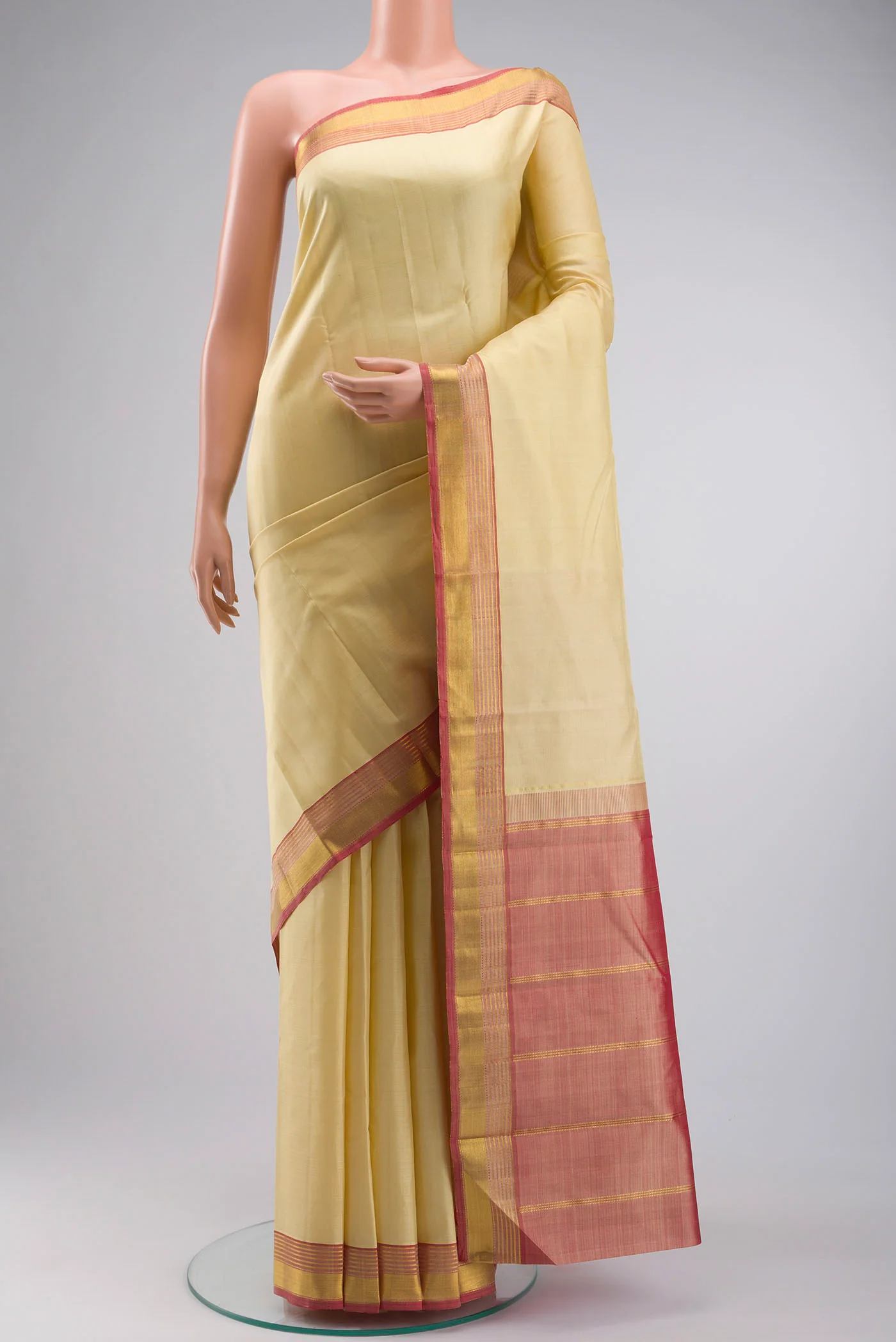 Sandal Kanjivaram Silk Saree