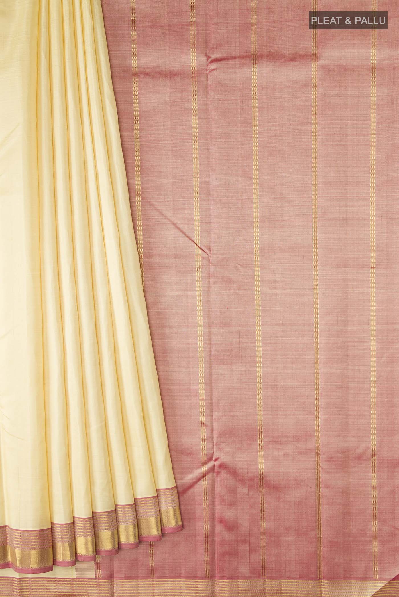 Sandal Kanjivaram Silk Saree - Image 4