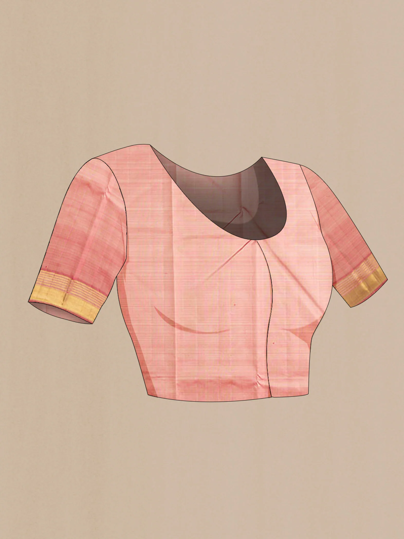 Sandal Kanjivaram Silk Saree - Image 5