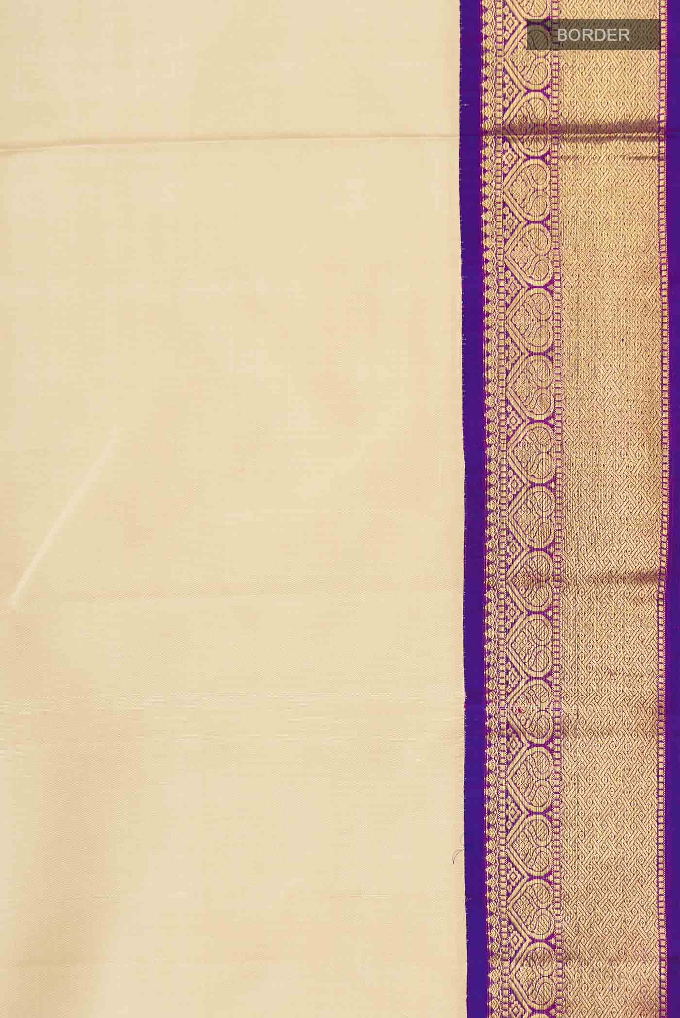Cream Kanjivaram Silk Saree - Image 3