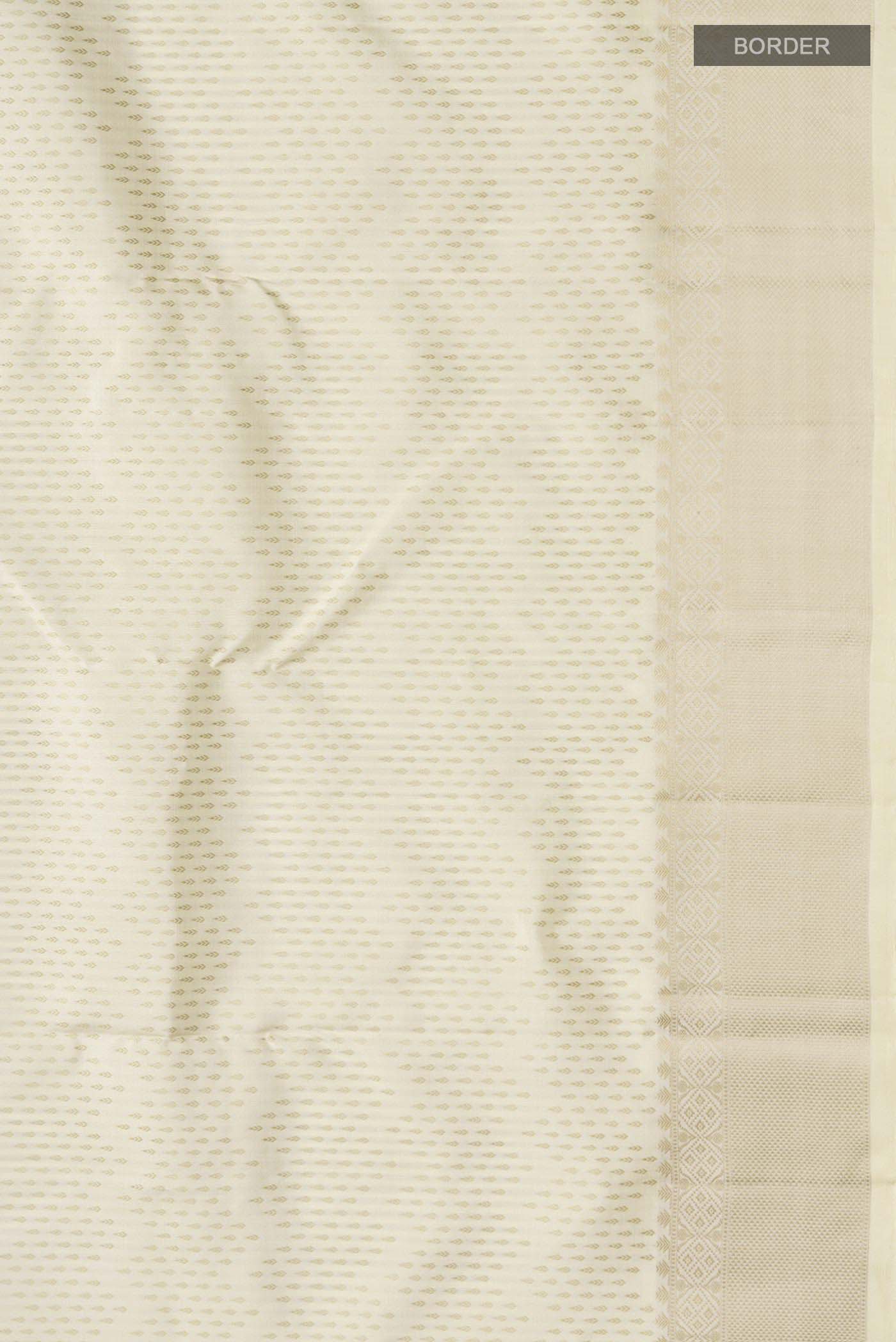 Cream Kanjivaram Silk Saree - Image 3