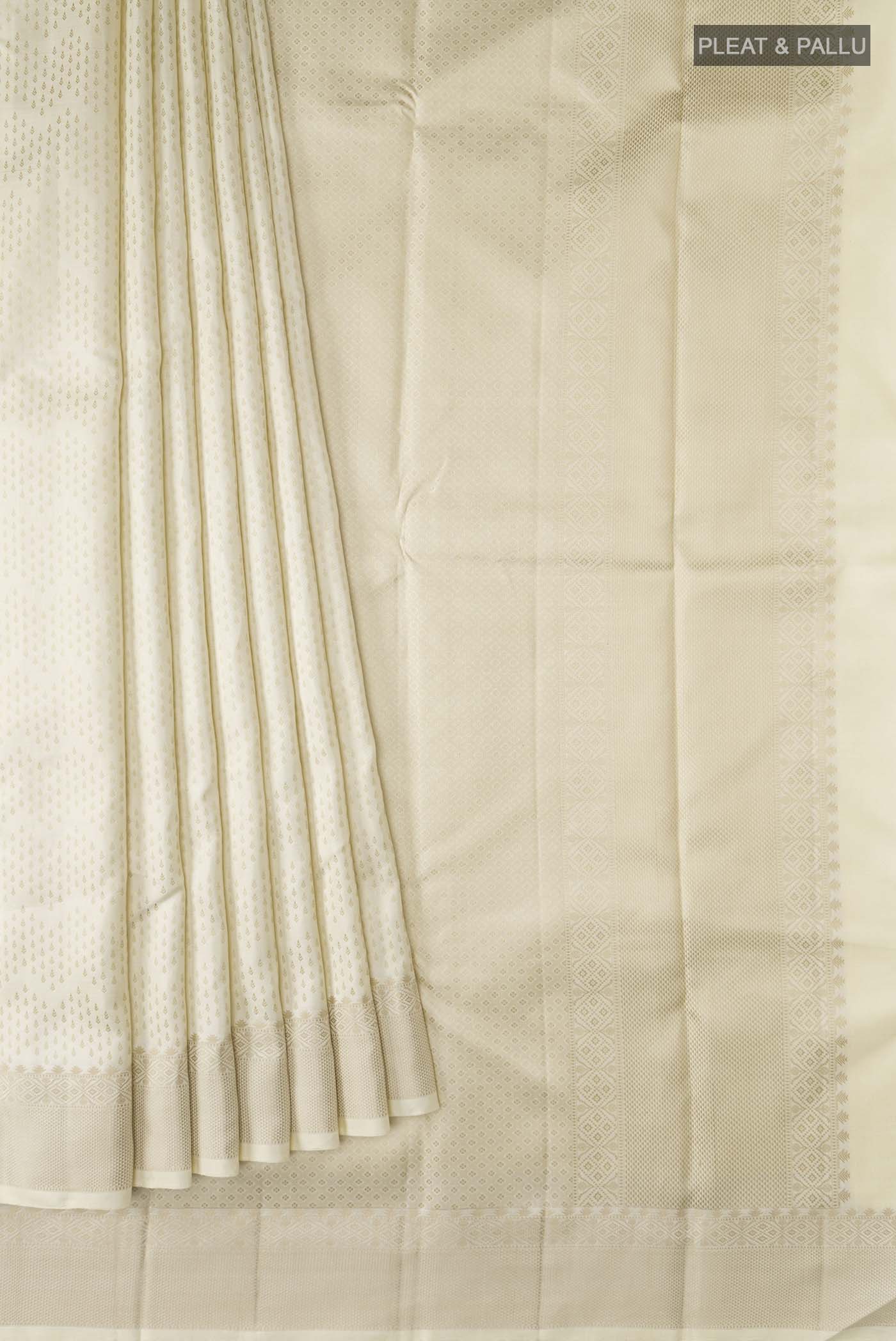 Cream Kanjivaram Silk Saree - Image 4