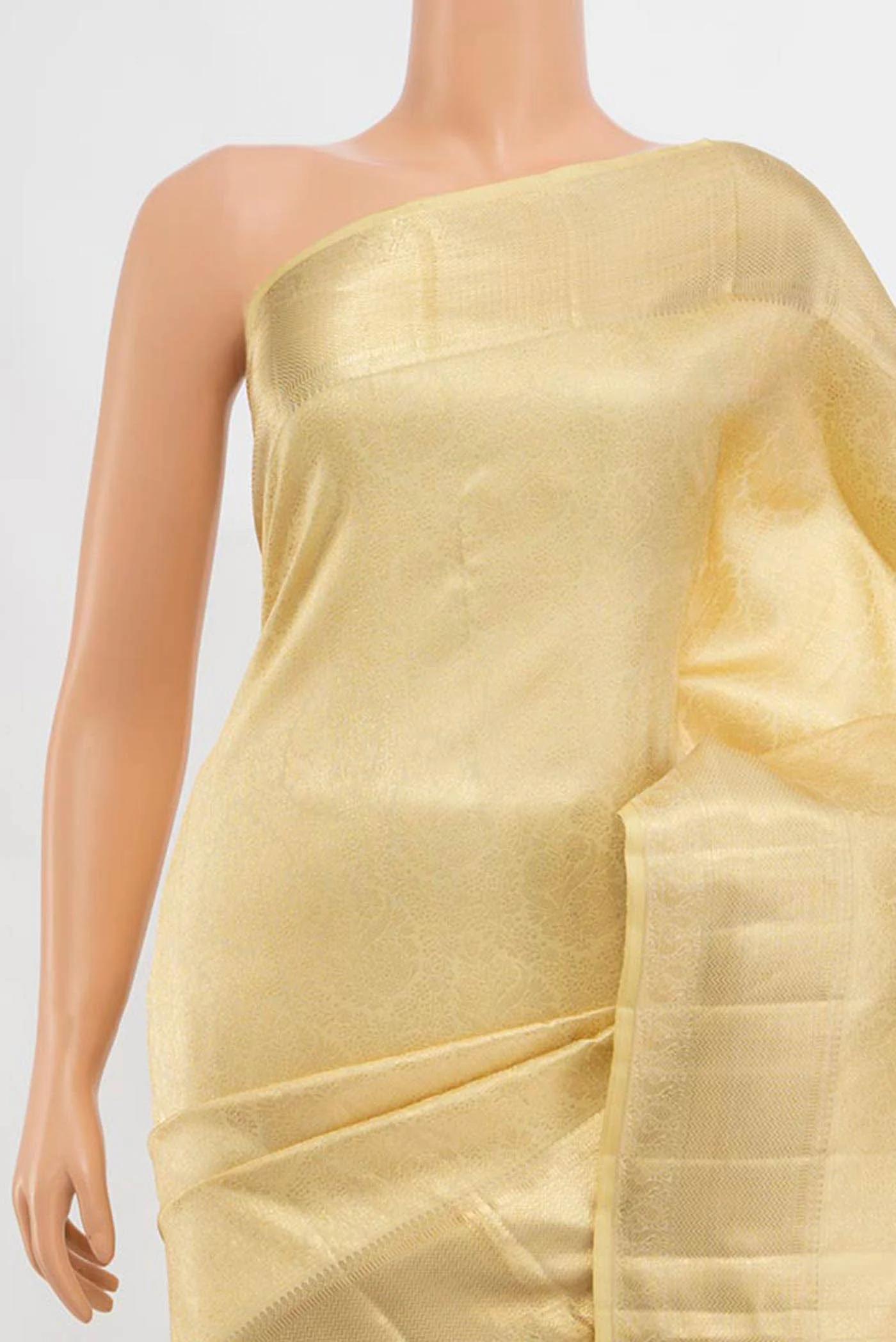 Cream Kanchipuram Silk Saree - Image 2