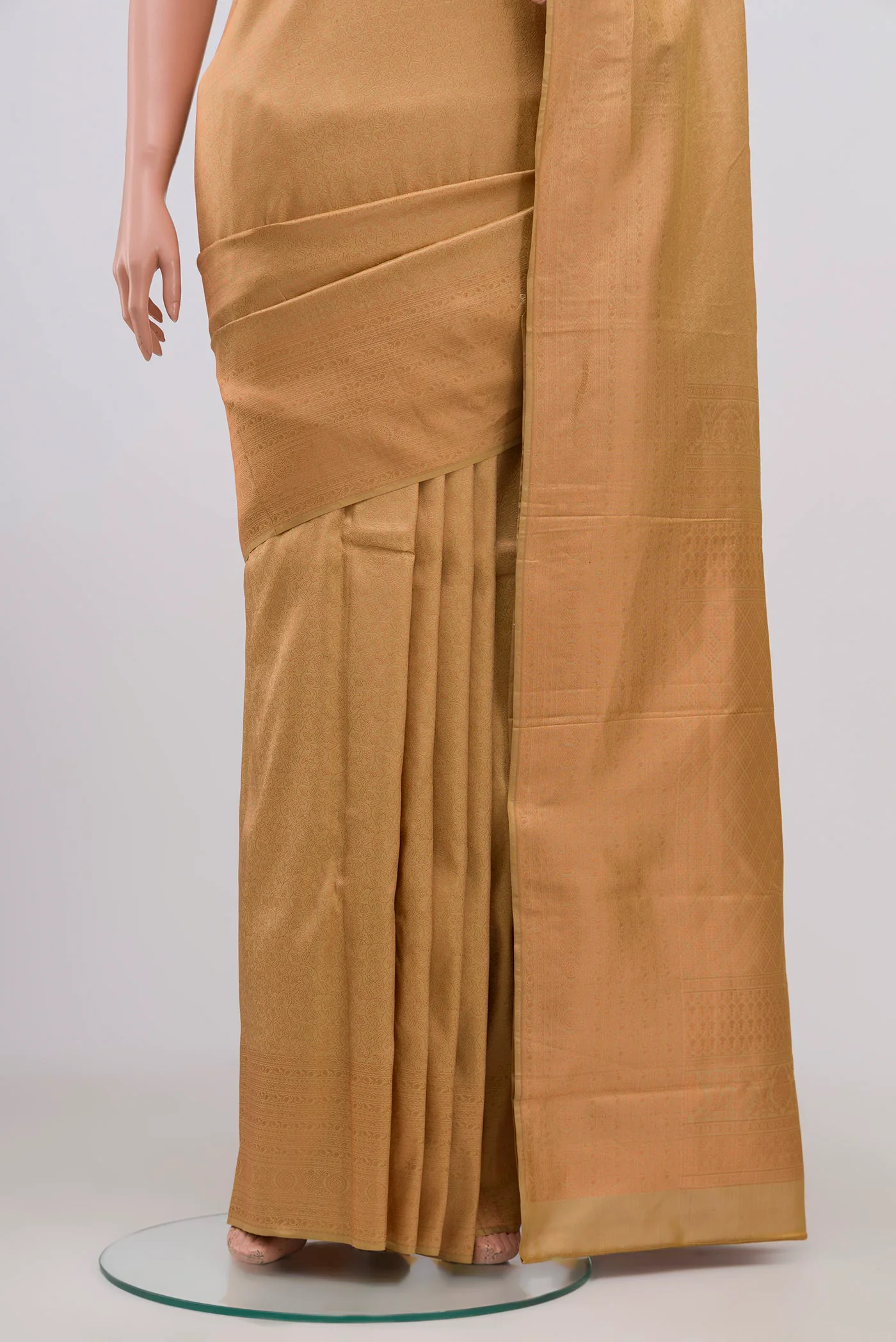 Sandal Kanchipuram Silk Saree - Image 3