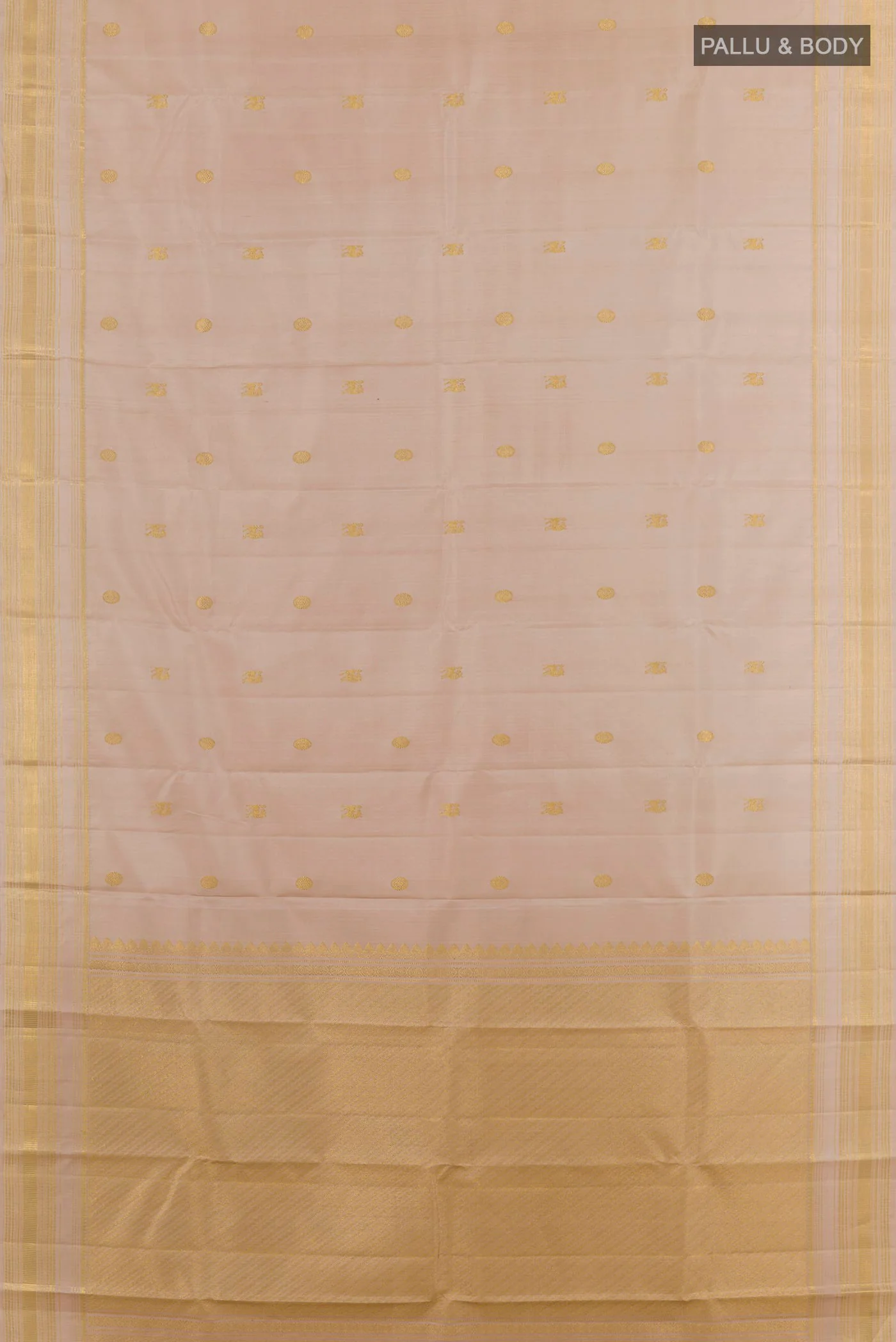Rose Gold Kanchipuram Silk Saree - Image 3