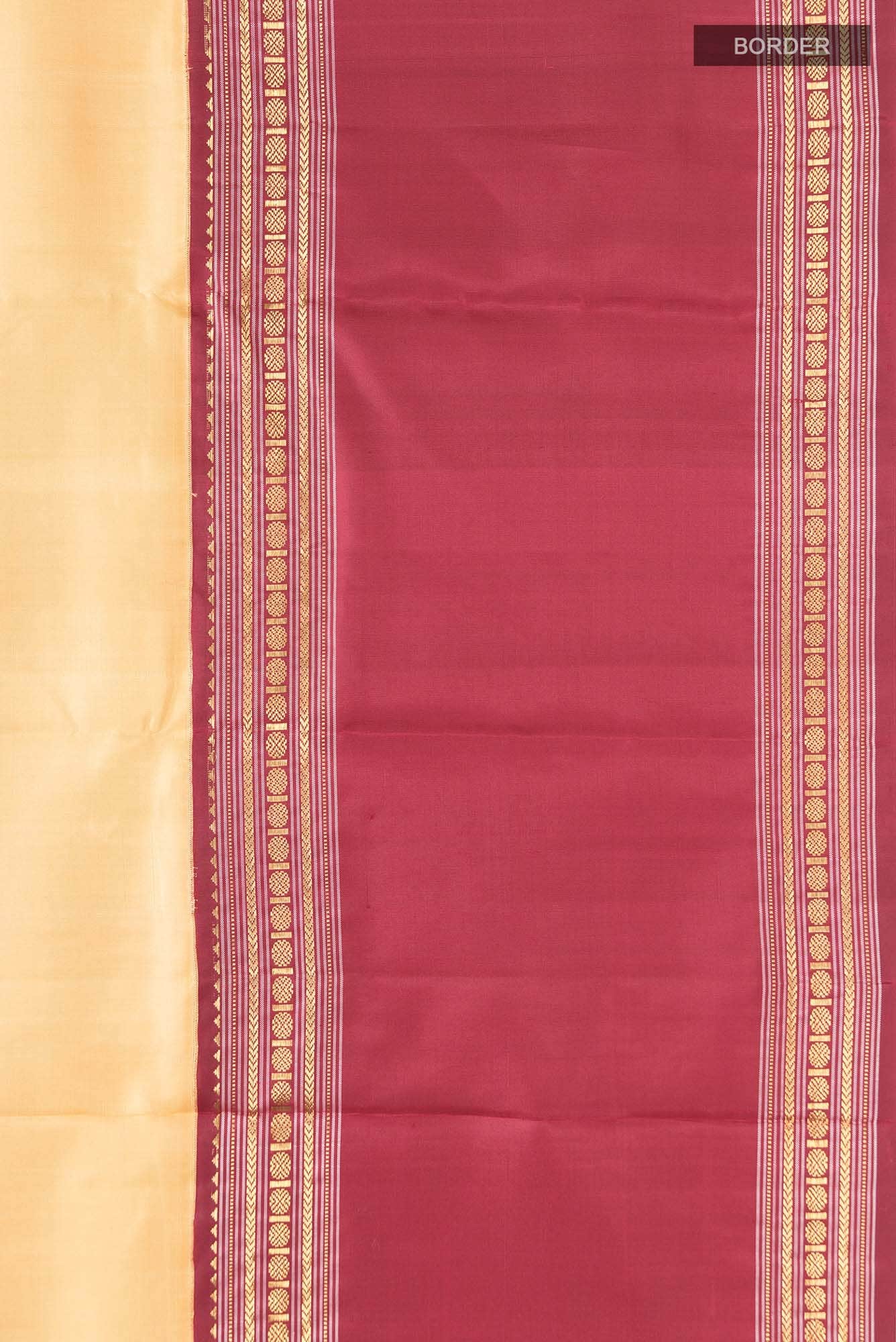 Pure Silk Pure Zari Sandal Kanchipuram Saree - Image 5