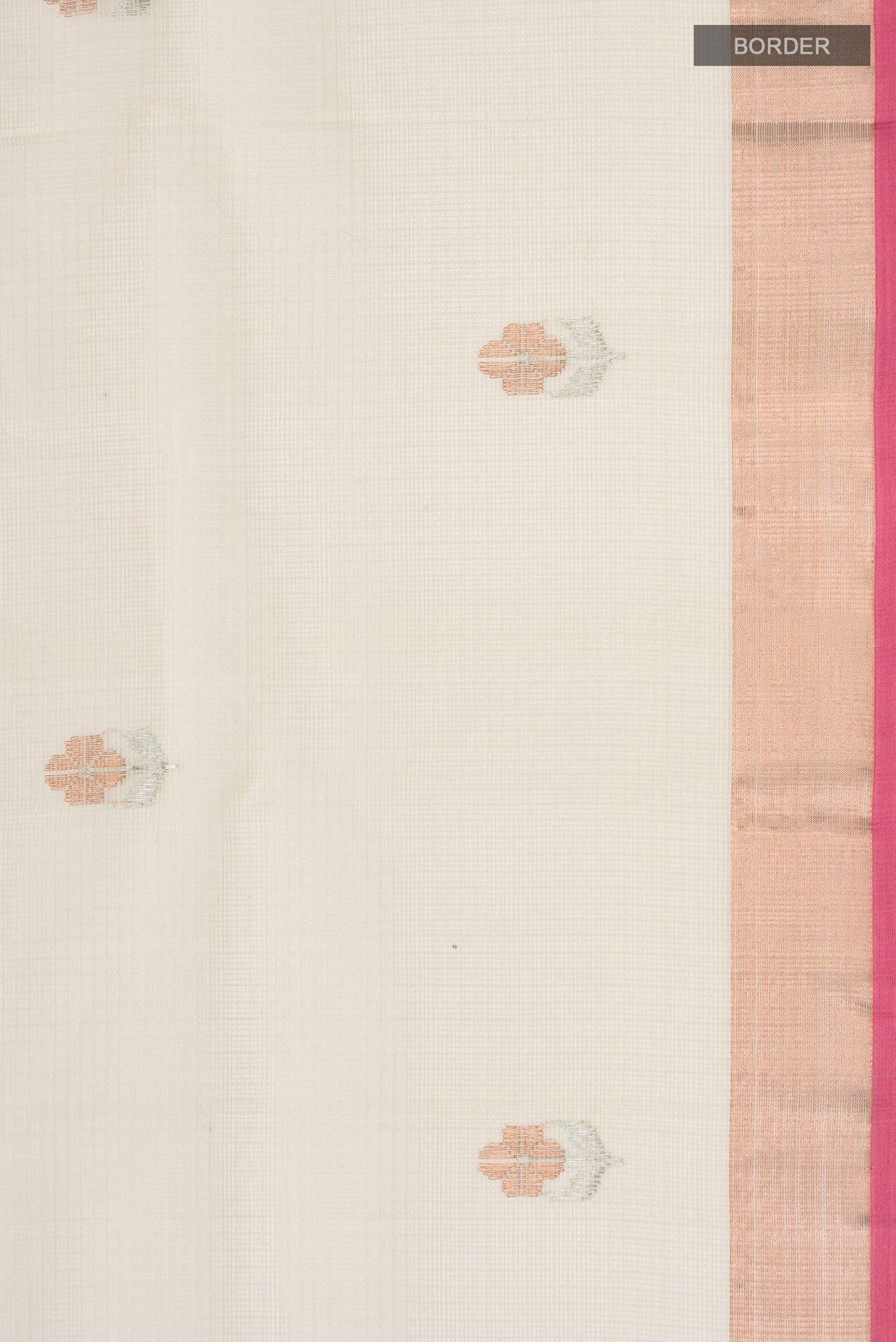 Cream Kora Silk Saree - Image 5