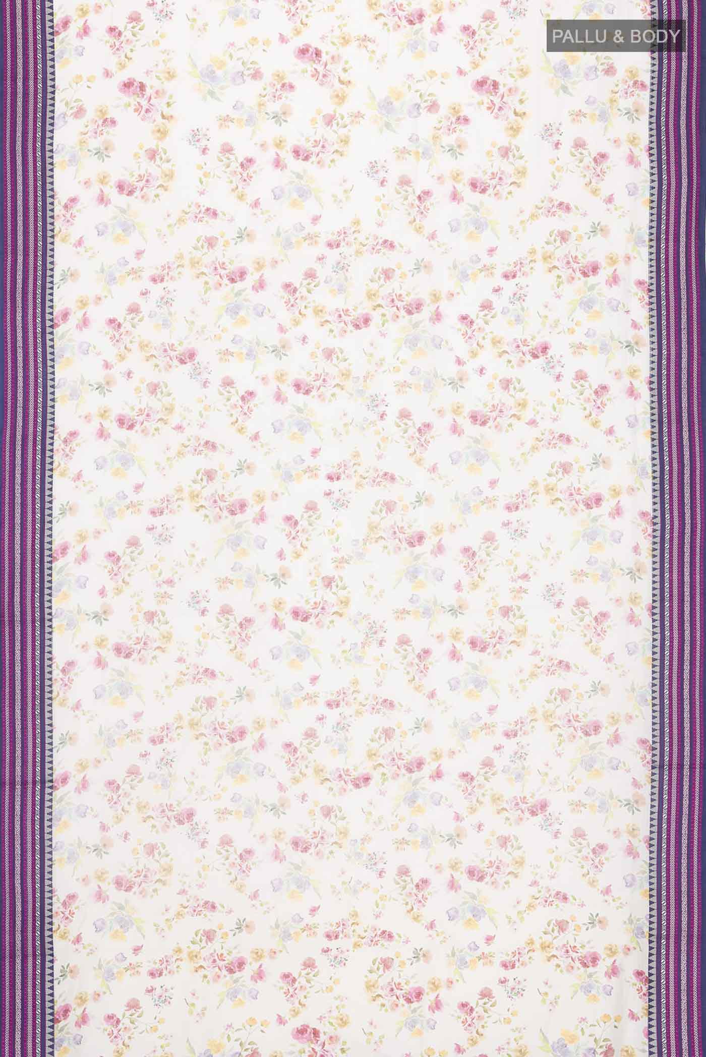 Cream Kota Cotton Saree - Image 3