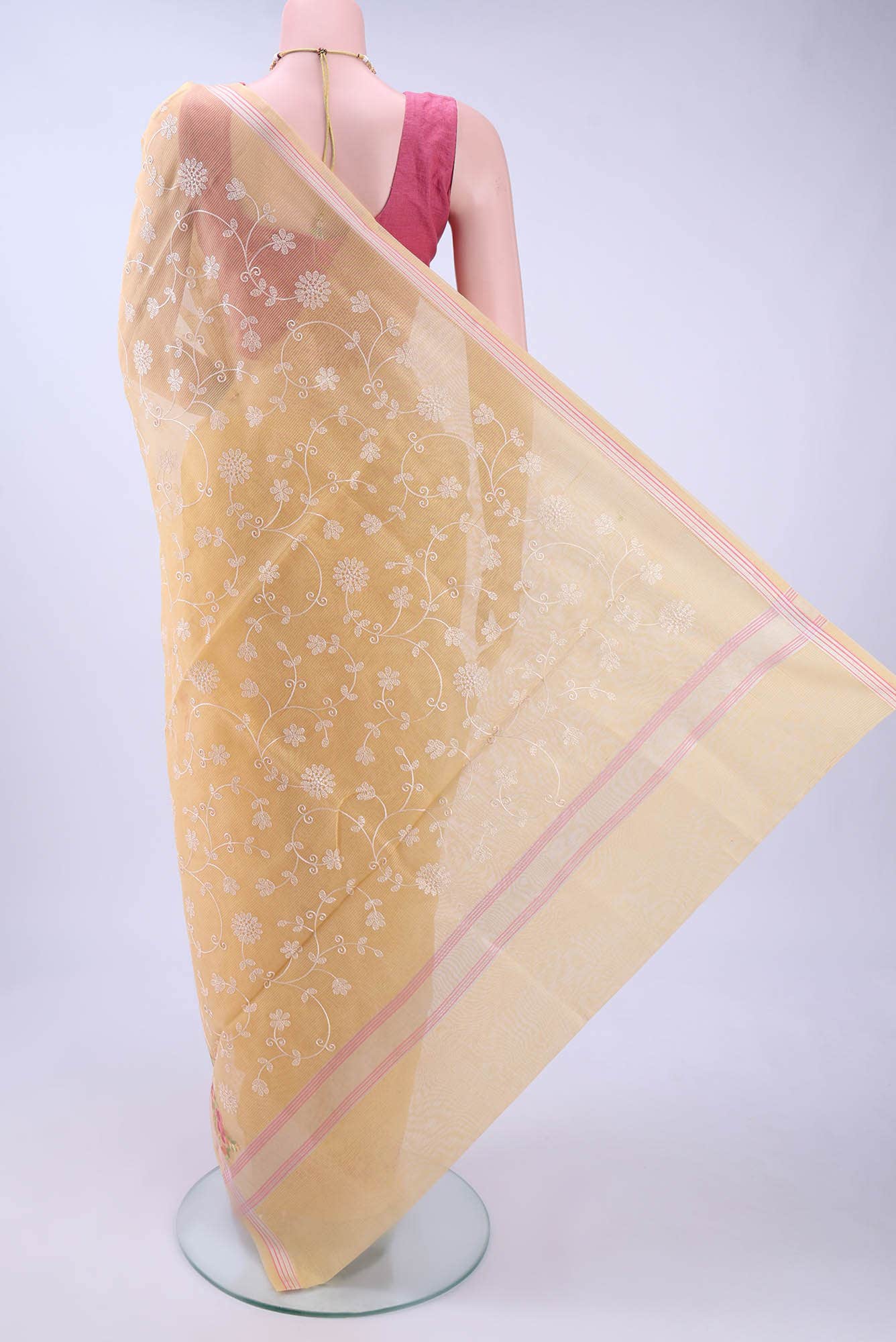 Cream Kota Cotton Saree - Image 2
