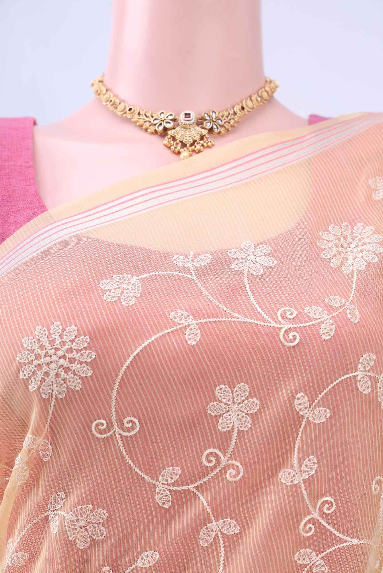 Cream Kota Cotton Saree - Image 3