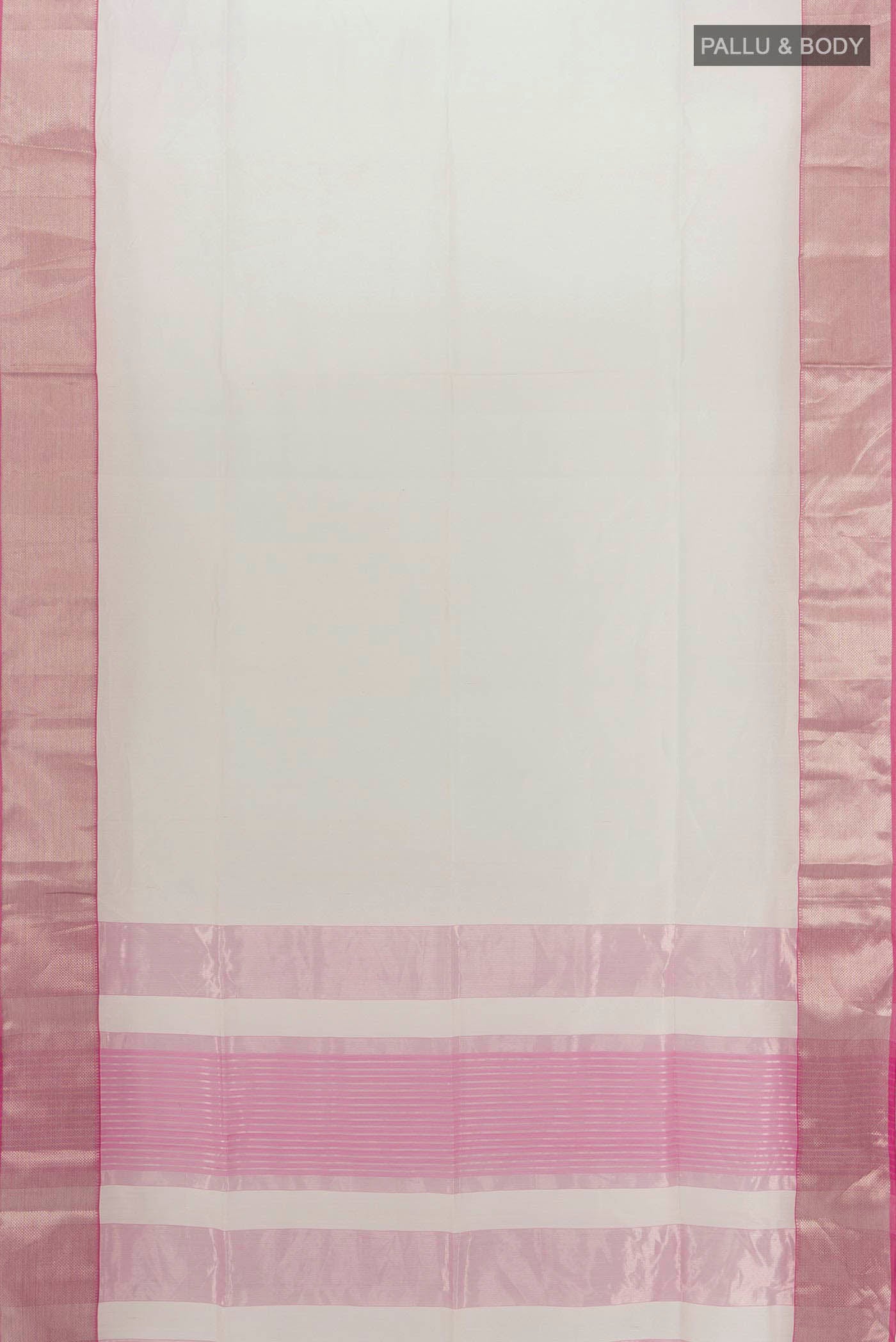 Cream Maheshwari Silk Cotton Saree - Image 5