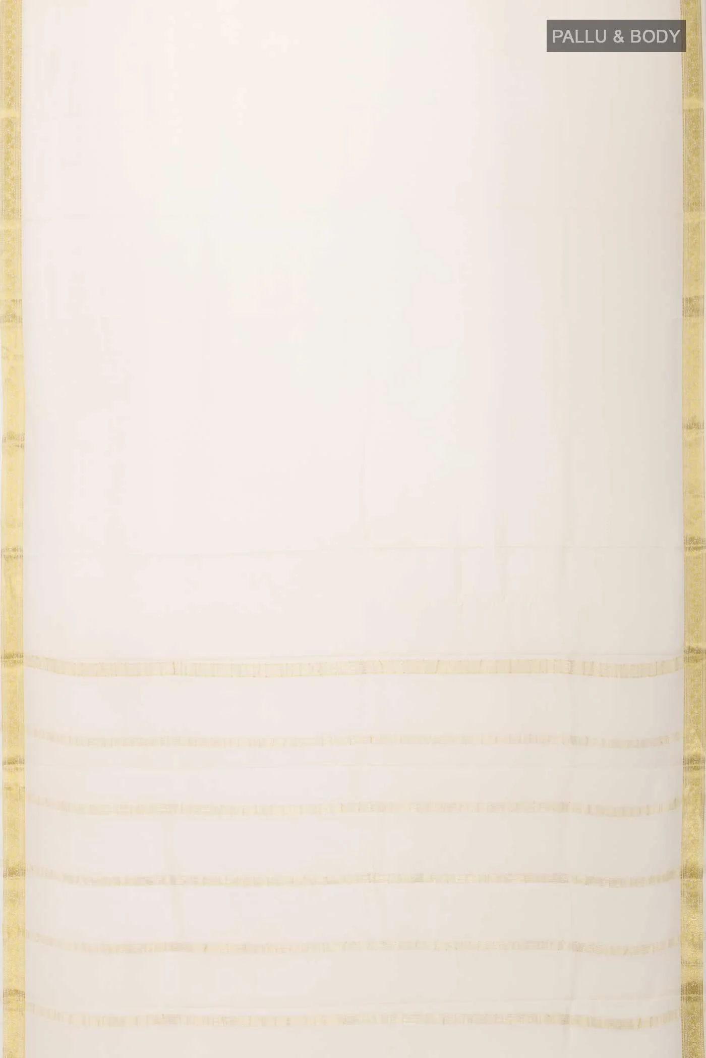 Cream Mysore Crepe Saree - Image 5