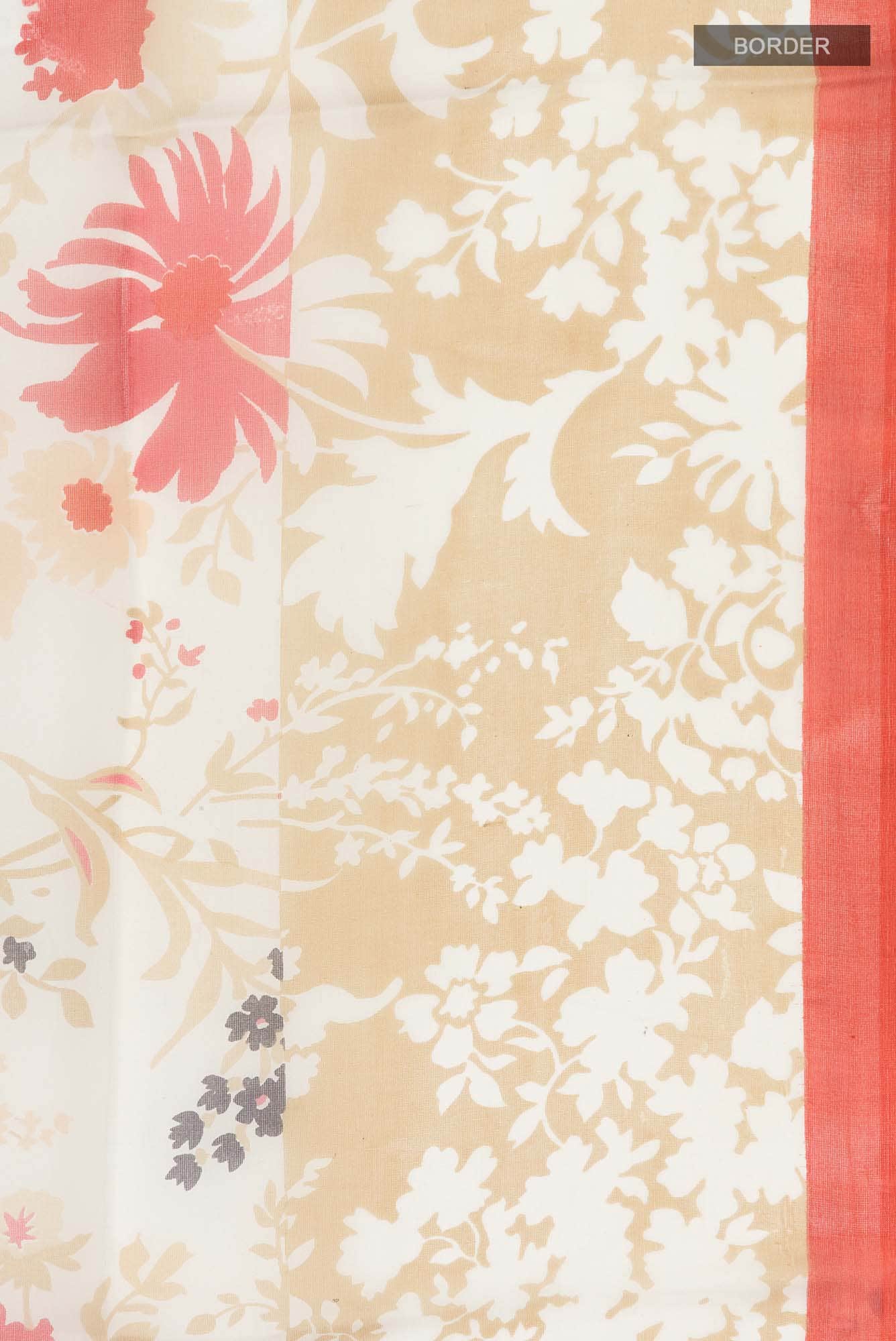 Cream Organza Silk Saree - Image 4