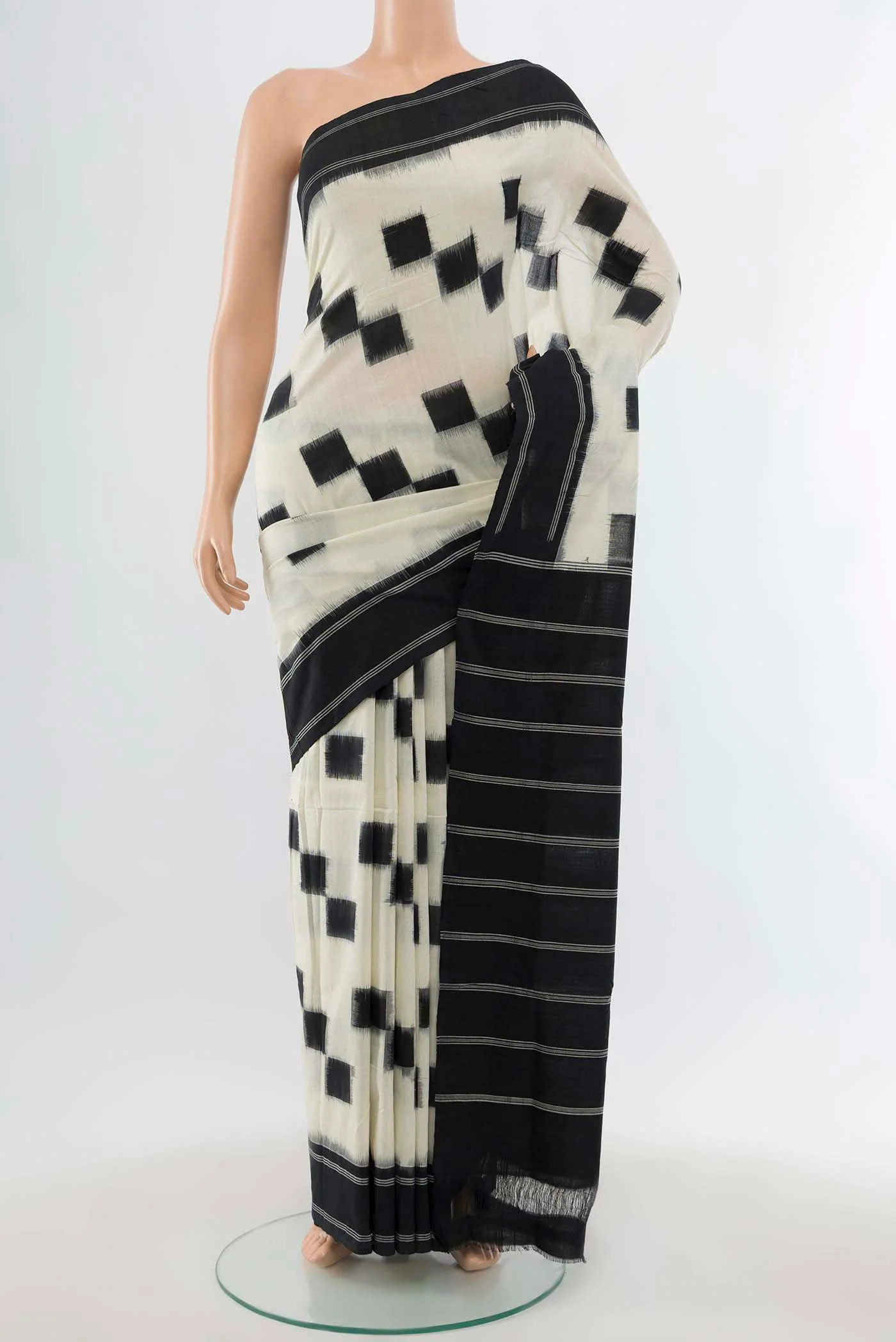 Cream Pochampally Cotton Saree