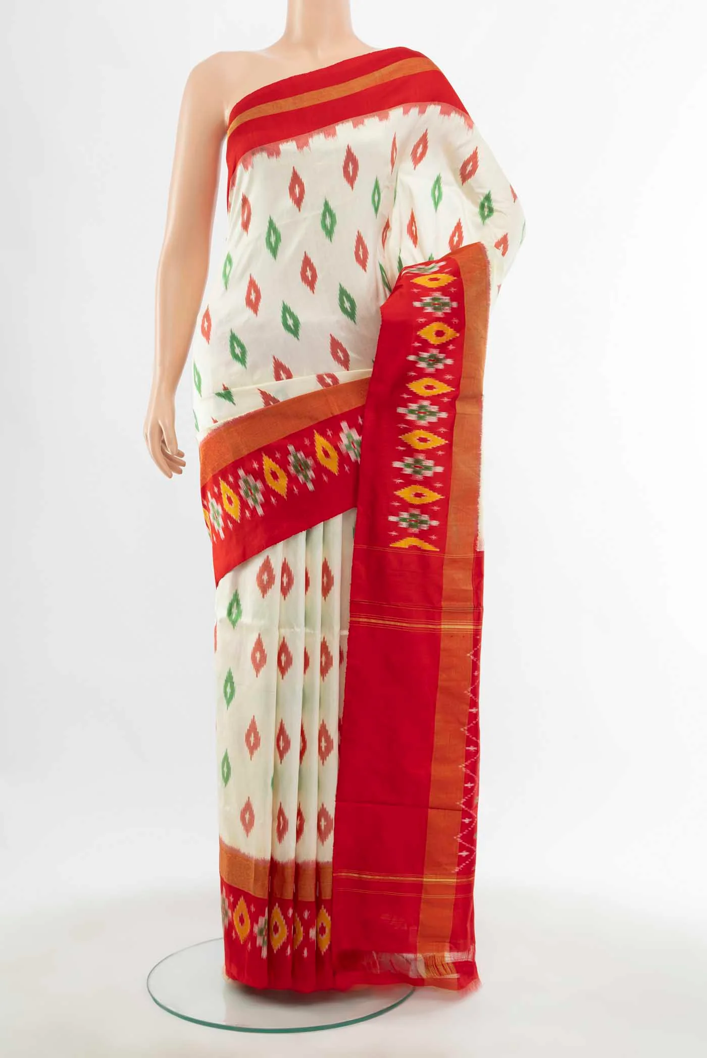 Cream Pochampally Saree