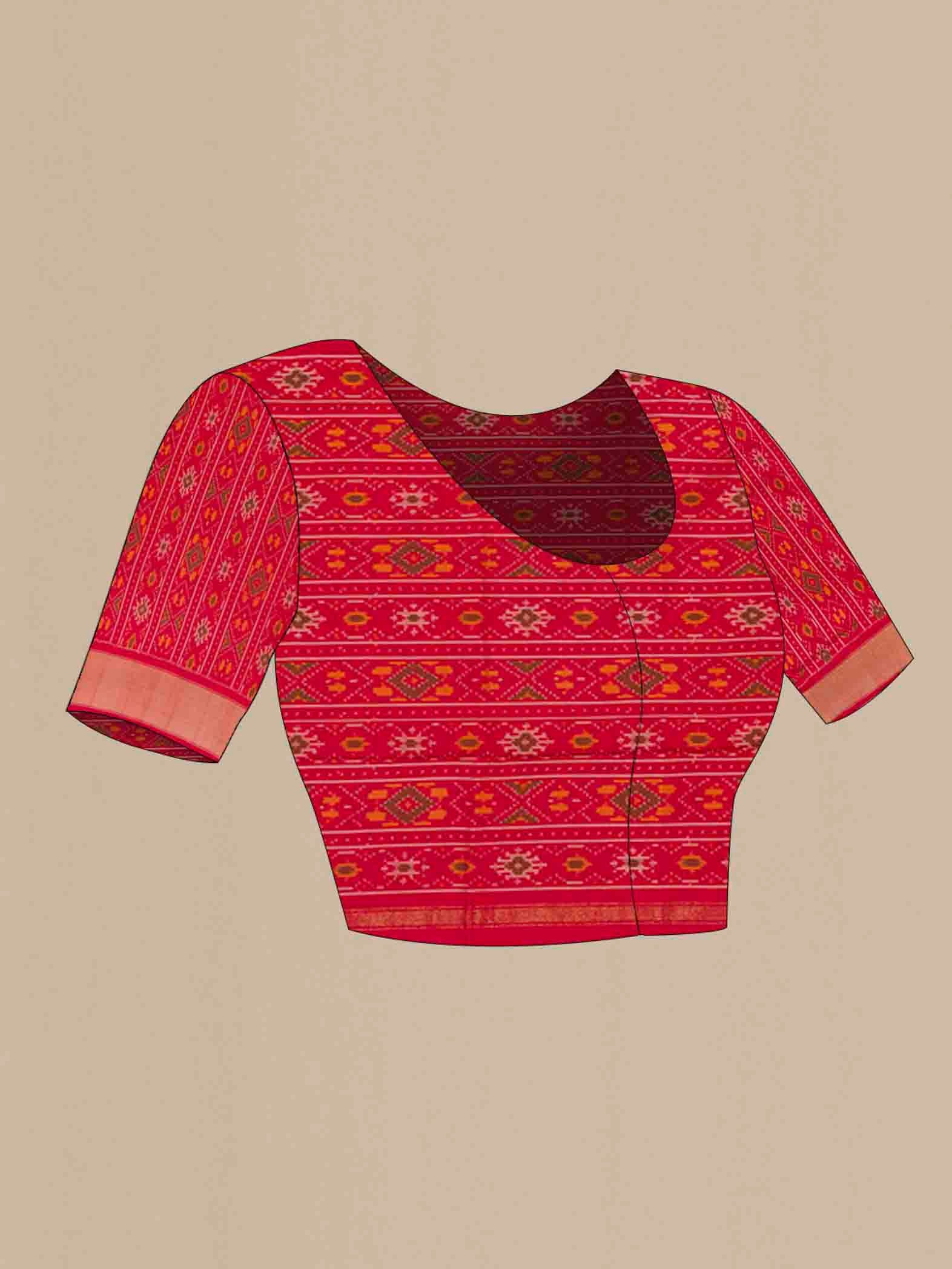 Cream Pochampally Silk Saree - Image 4