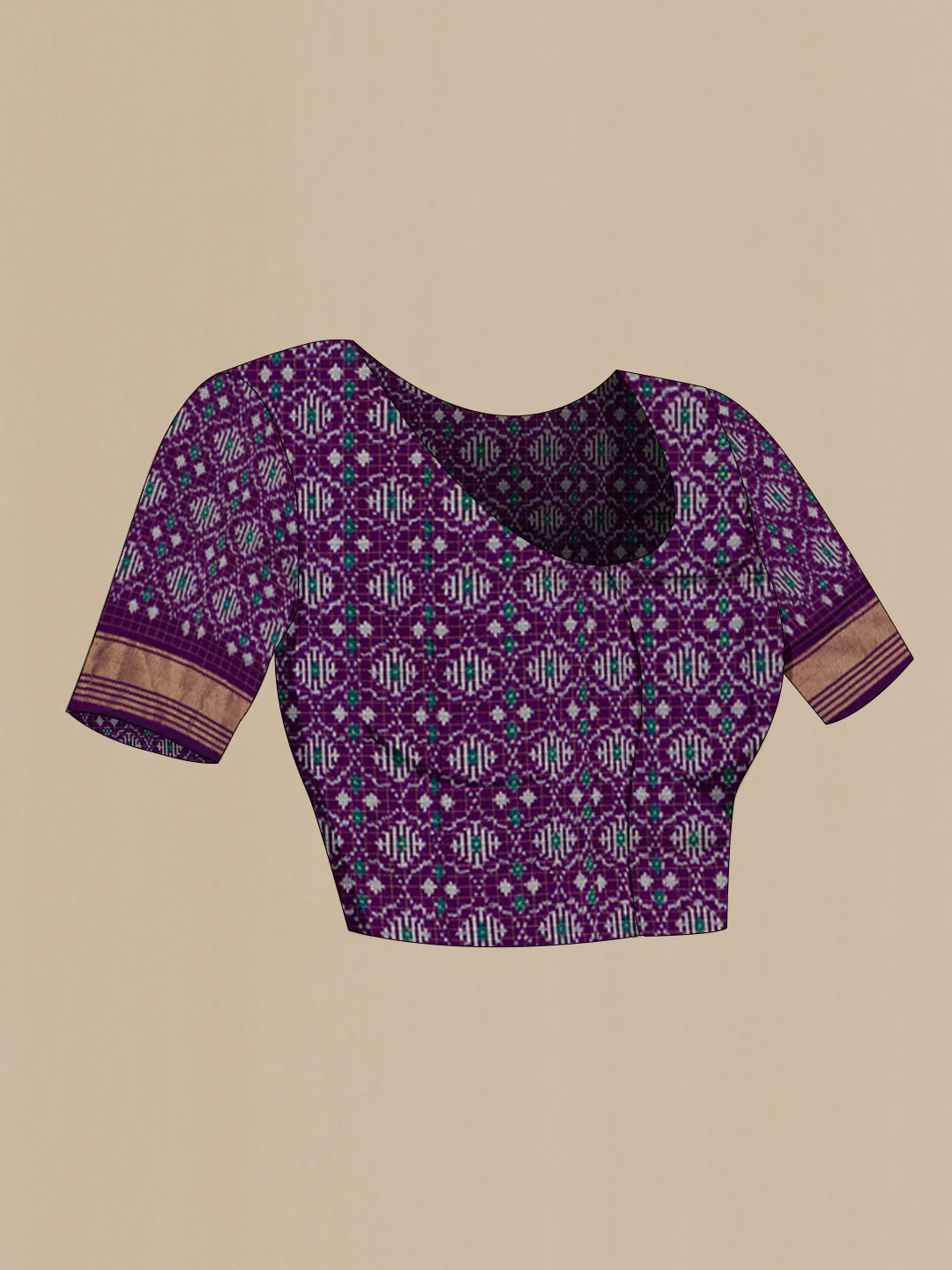 Cream Pochampally Silk Saree - Image 4