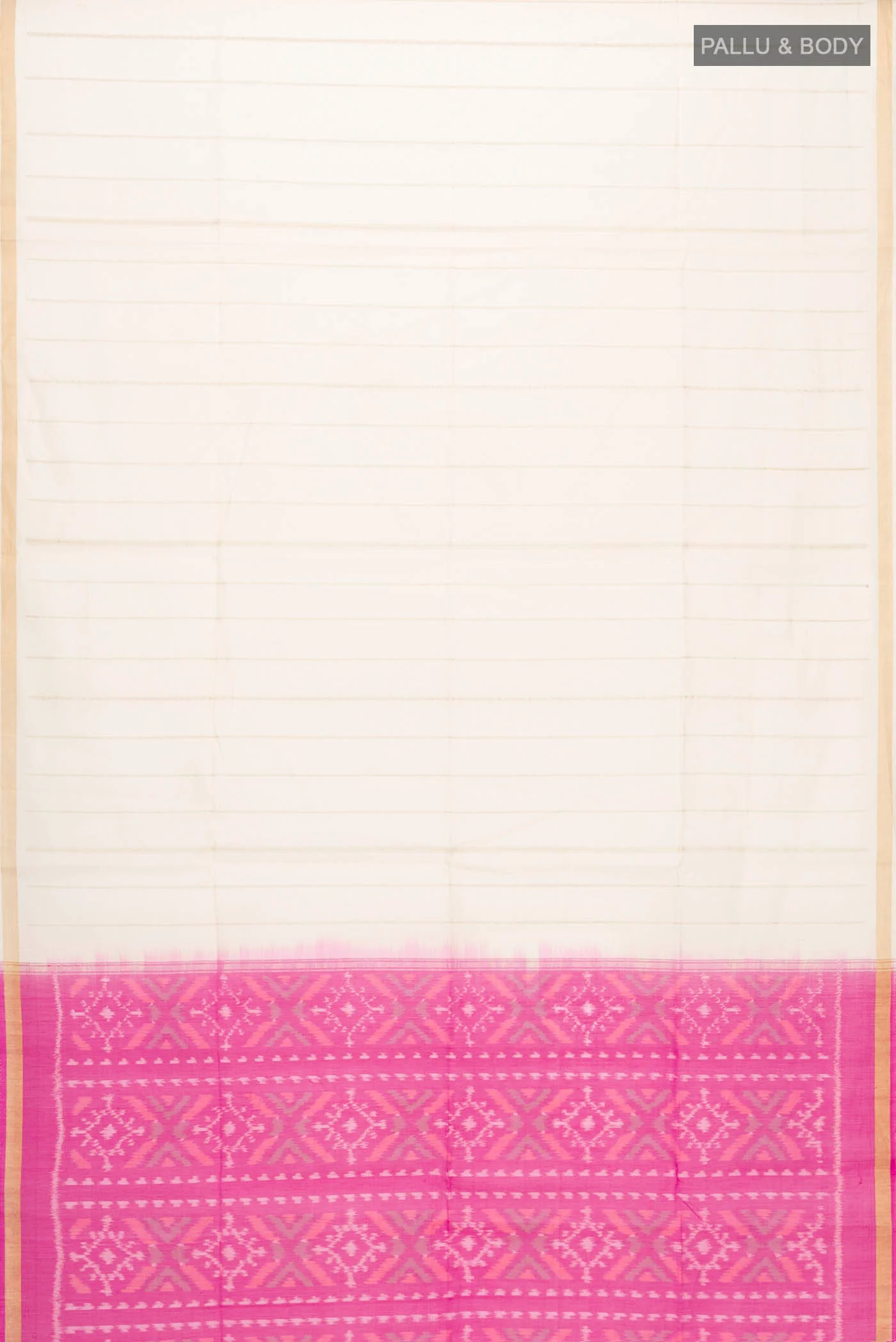 Cream Silk Cotton Saree - Image 3
