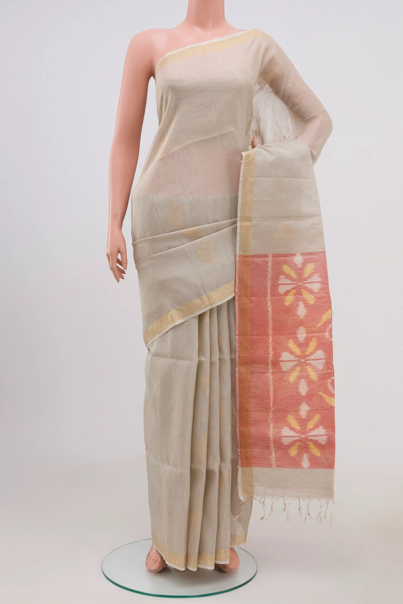 Cream Soft Silk Saree